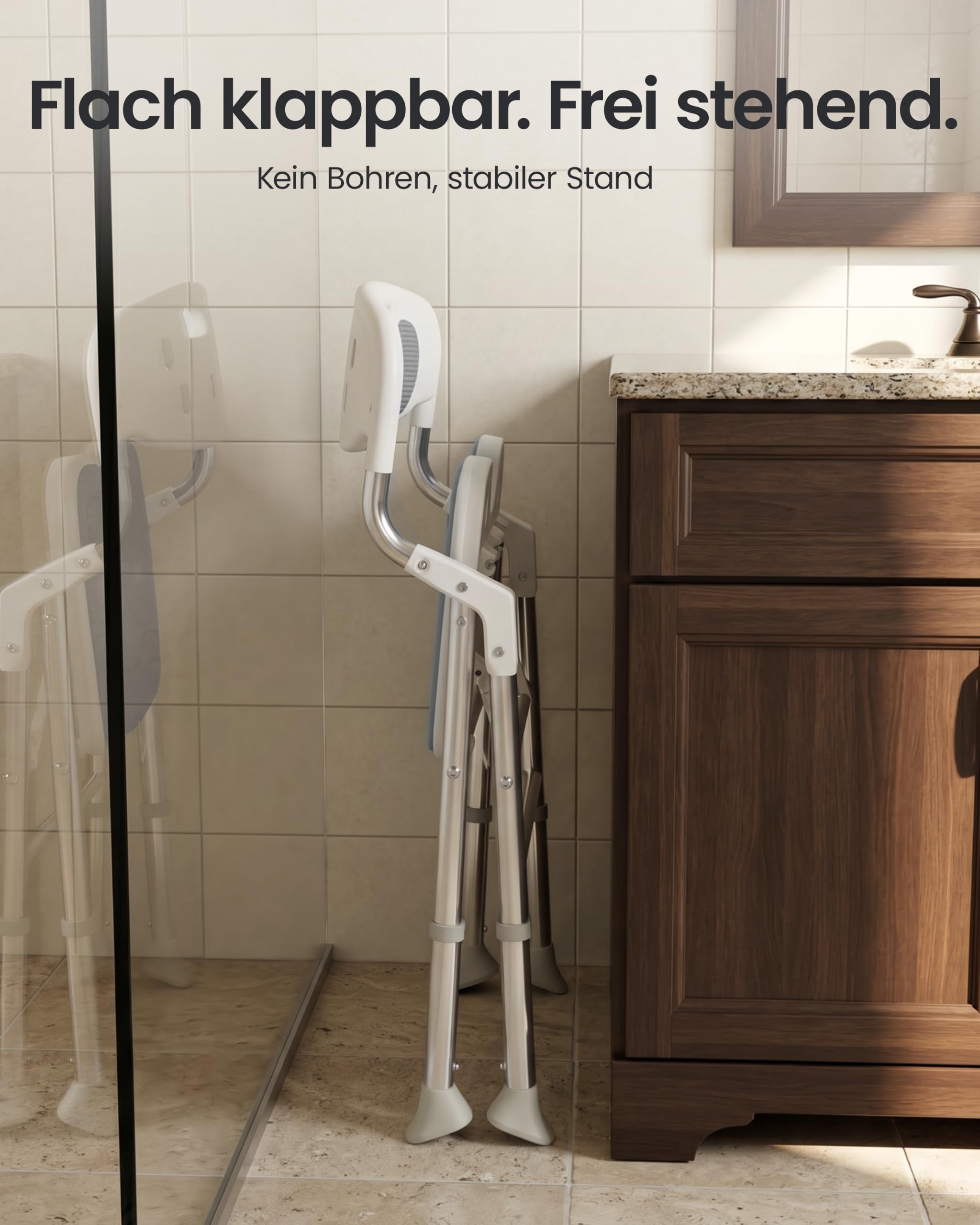 Silla de ducha plegable para personas mayores, asiento de ducha con