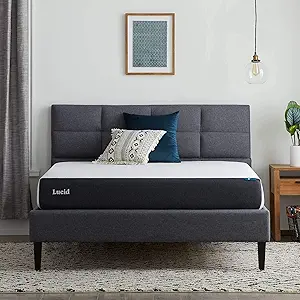Lucid 8 Inch Memory Foam Mattress - Medium Firm Feel - Gel Infusion - Memory Foam Infused with Bamboo Charcoal - Breathable - CertiPur Certified - TwinTwin Size