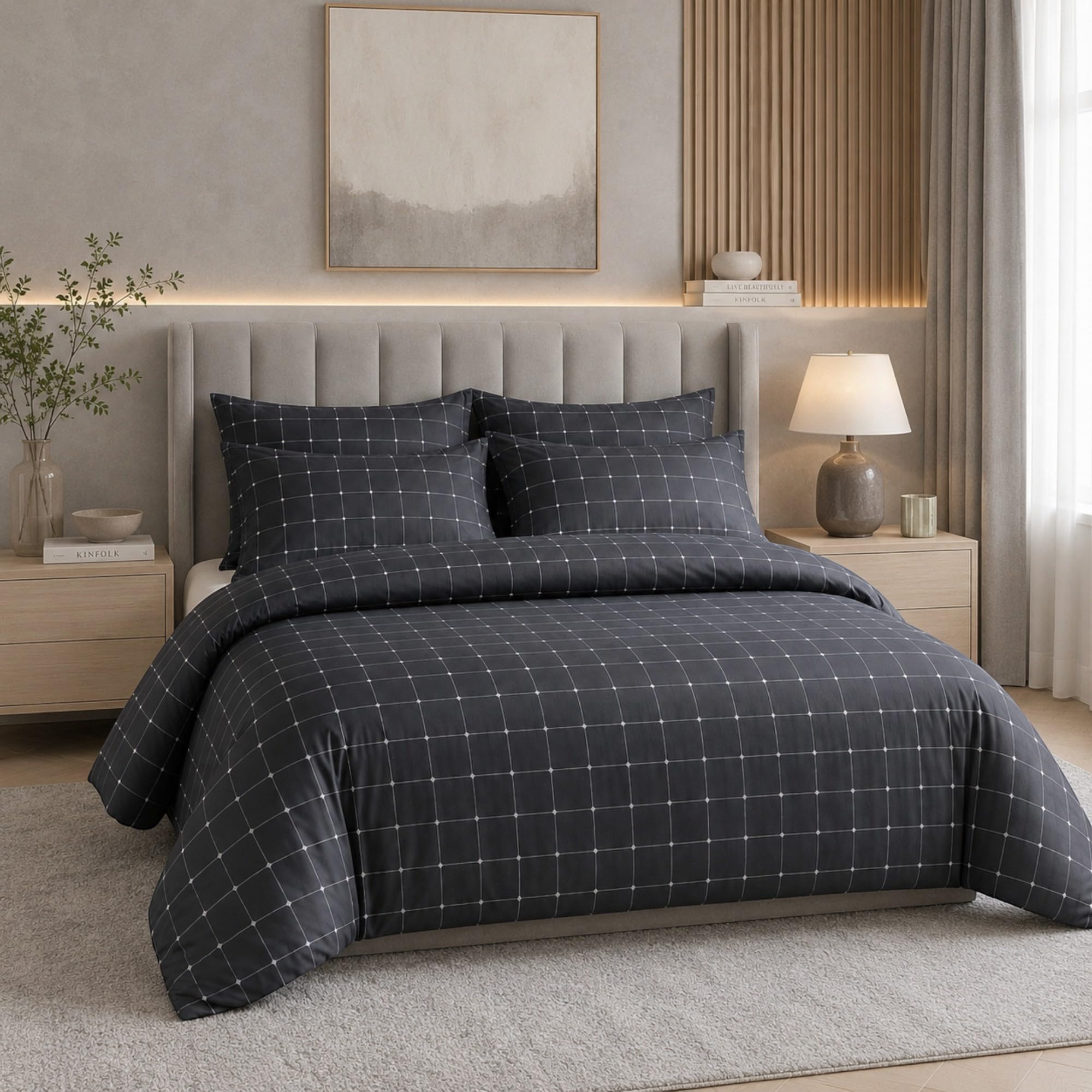 Lazzaro King Size Duvet Cover Sets Premium Microfiber Kingsize Duvet Cover Sets Ultrasoft Hypoallergenic Reversible Quilt Cover Bedding Set With Zipper Closure
