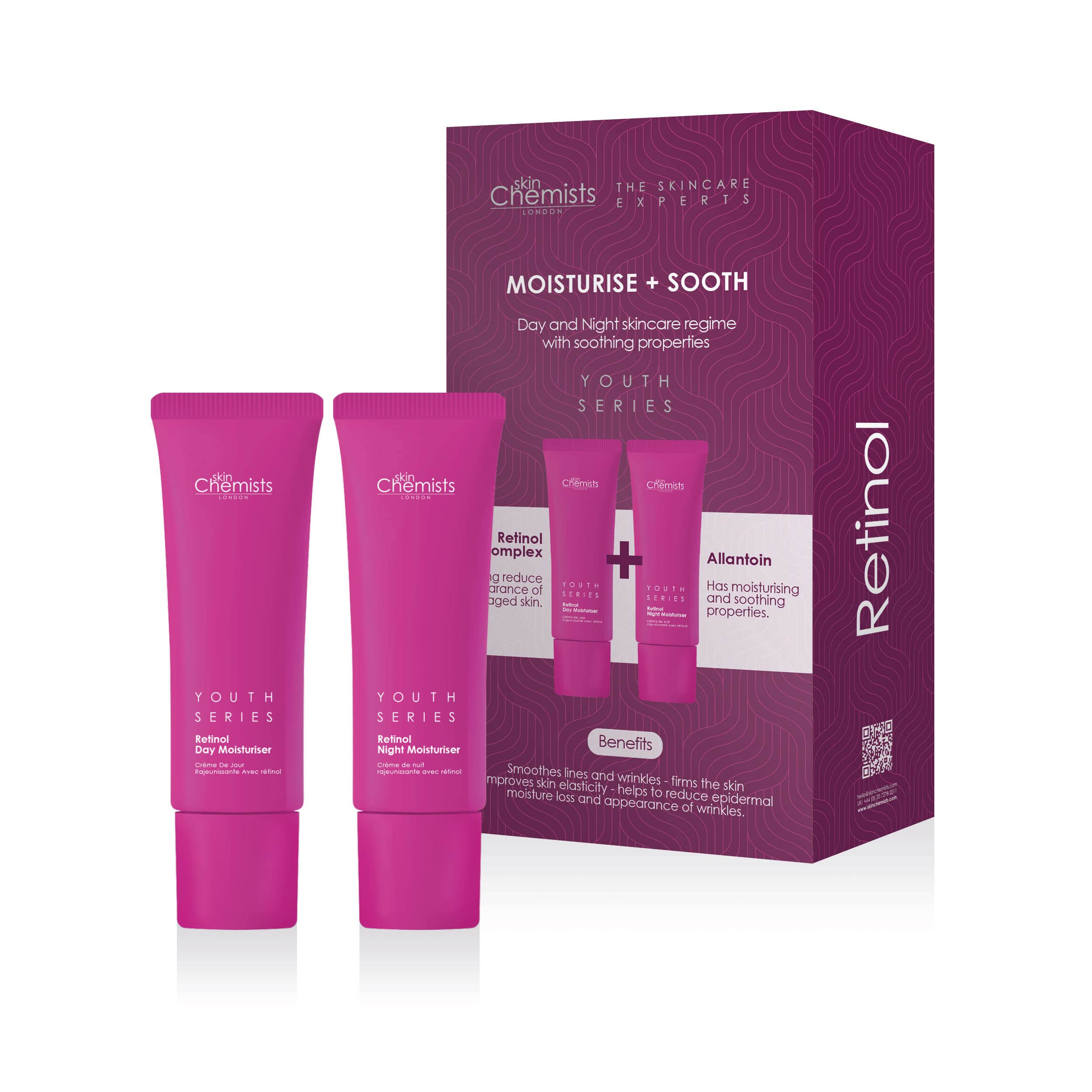 Skin Chemists Retinol Night Moisturiser | With CC Retinol 1%, Hyaluronic Acid 0.1%, Allantoin 0.1%| Protects against fine lines and wrinkles| 50 ml (Mixed Pack)