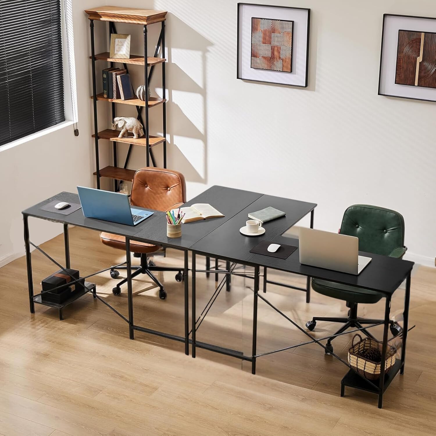 Callas L Shaped Computer Desk - Gaming Corner 50 Inch PC, Computer Corner Desk, Writing Workstation with Wooden Desktop CPU Stand for Home, Office, Room & Small Space (Black - ST-22 Black(R)) 21 81NkUNQ5fZL. SL1500