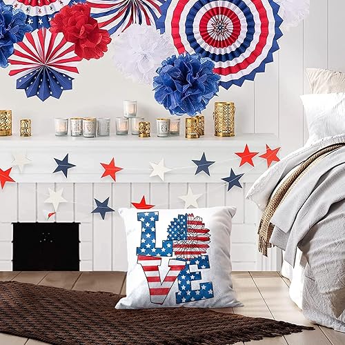 Miniatura 2 de TUNKENCE Spring Decorations Pillow Covers Throw Cushion Case Chair Cushion Independence Day Decorative Patriotic Pillow Covers for Farmhouse Home
