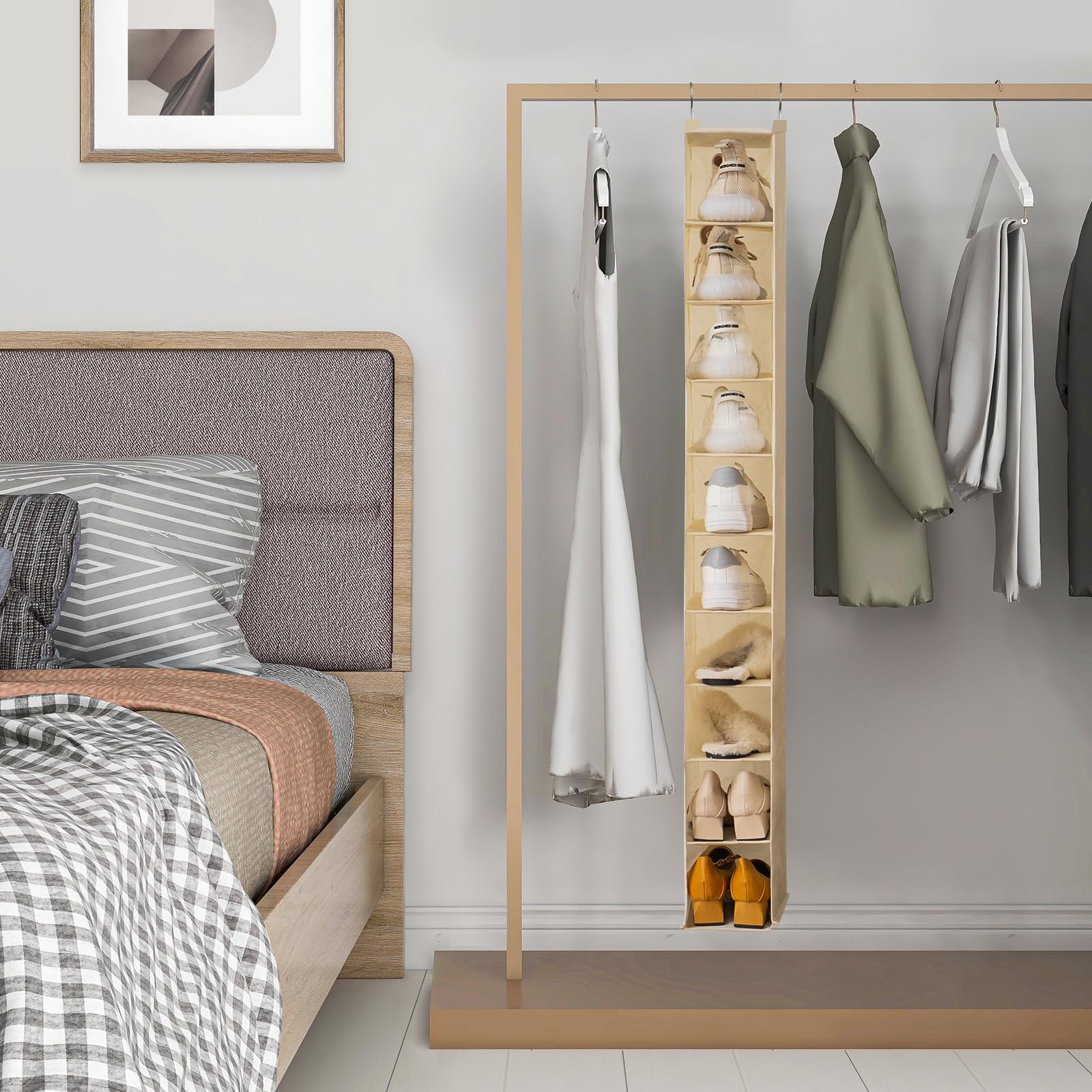 Snapklik.com : Hanging Shoe Organizer, 10-Shelf Closet Shoe Organizers