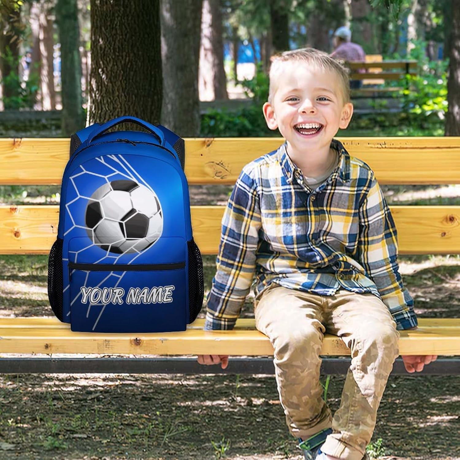 COZYAURA Personalized Backpack - 17 Inch Cool Soccer Bookbag for Kids, Boys & Girls - Sports Theme School Bag for Elementary, Middle School - Image 7