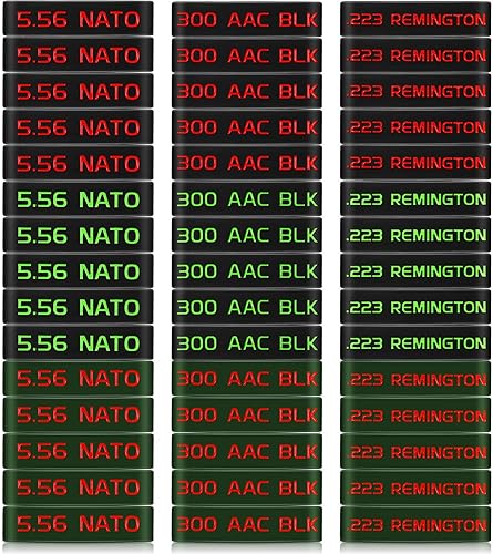 Chivao Paquete de 45 bandas de marcado de revistas 5.56, 223 REM, 300 bandas opacas para accesorios