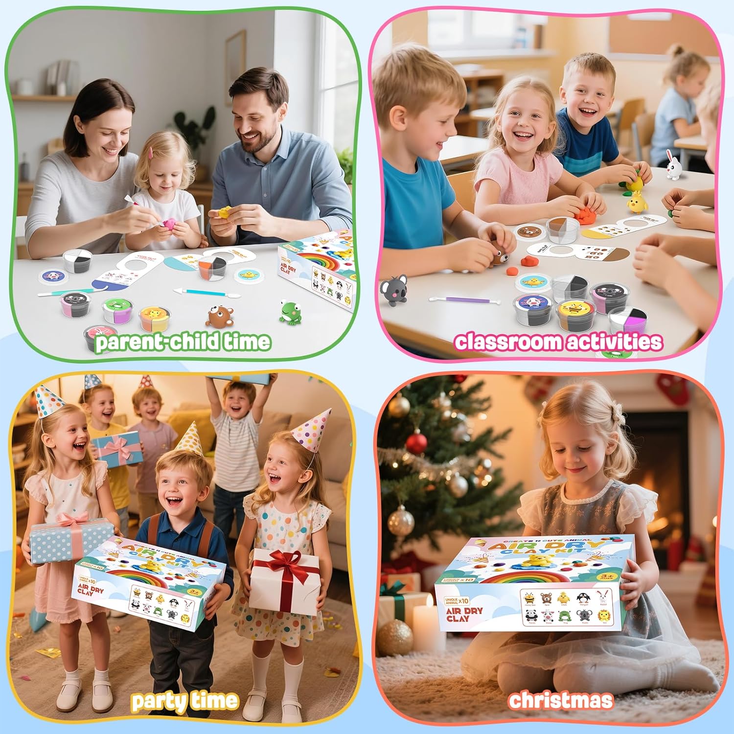 Air Dry Clay Kit for Kids, Modeling Clay for Kids, DIY Model Magic Clay Non-Sticky Soft & Ultra Light with Sculpting Tools, Birthday Christmas Gift for Boys Girls Ages 3 4 5 6 7 8+