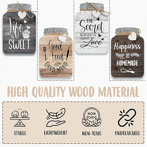 Miniatura 6 de The Old Shack - Juego de 4 decoración de pared de cocina atemporal, arte de pared de cocina duradero, decoración de cocina refinada para elevar tu