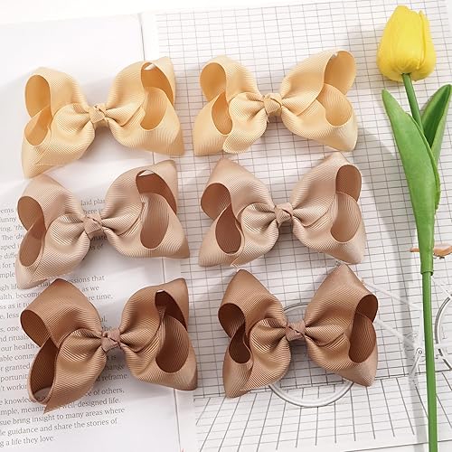 Miniatura 7 de JOYOYO 40 lazos para el pelo de 4.5 pulgadas, pinzas de cocodrilo, cinta de grogrén, pinzas para niñas, accesorios para el cabello para bebés,