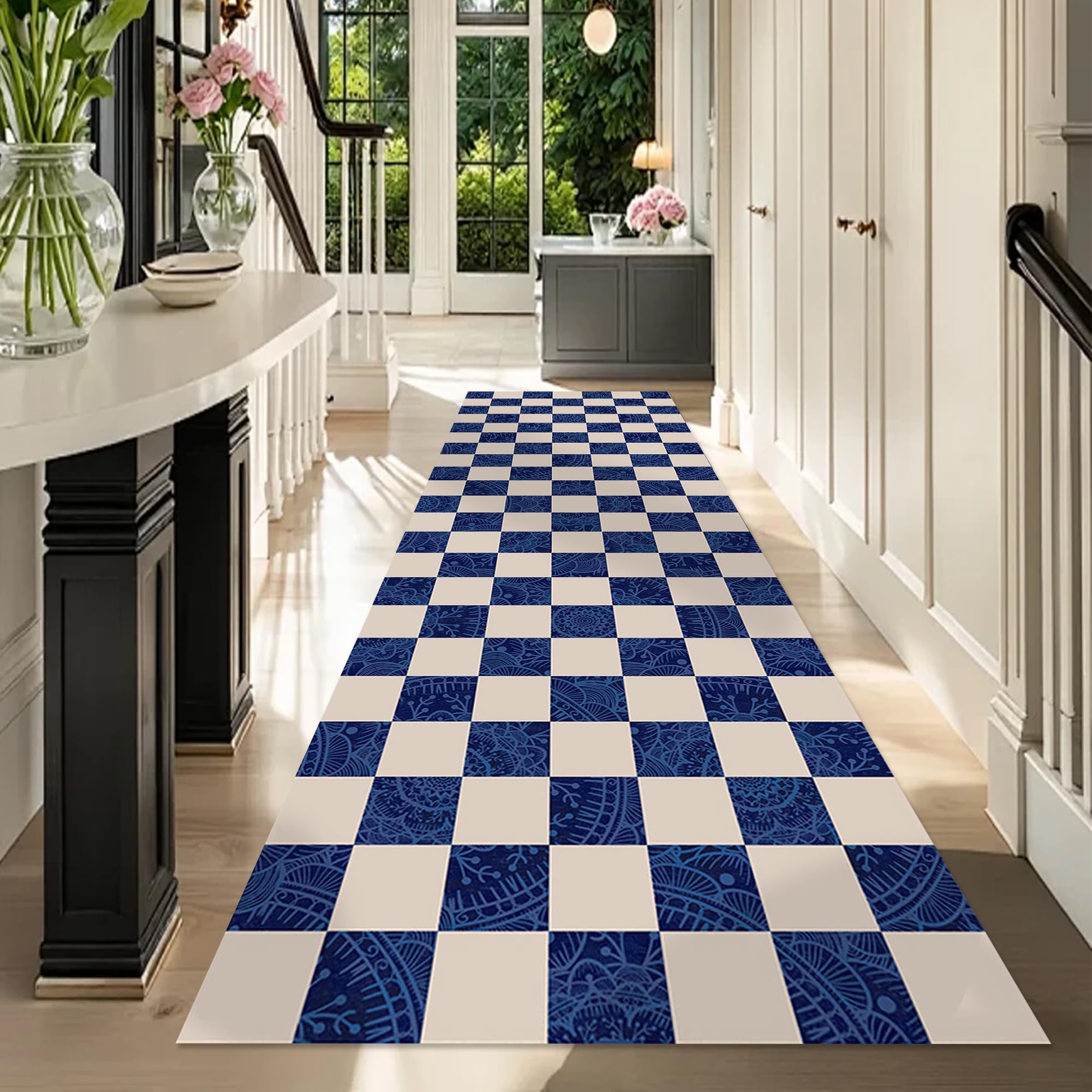 Alfombra hall entrada interior antideslizante para un pasillo largo de diseño acogedor