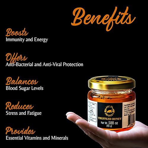 Miniatura 6 de Luca's Truffles Trufa Miel de Acacia (4.23 oz)  Sabor a miel con trufa blanca  Miel dulce, rica y saborizada  Miel de trufa de textura suave para