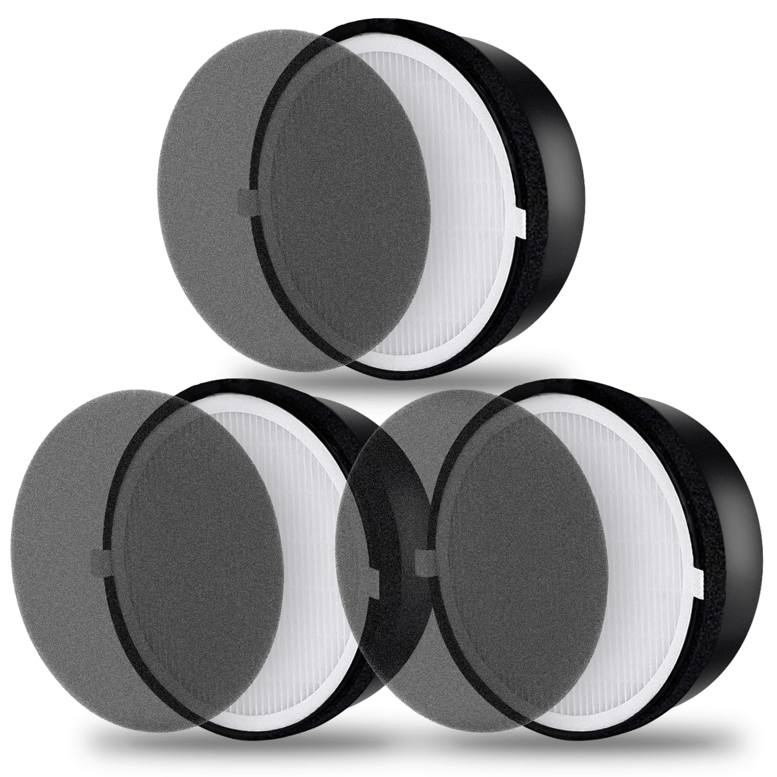 lv-h132 replacement filter for levoit lv-h132 air purifier,3-in-1 h13 true hepa and activated carbon filter,part # lv-h132-rf,3 pack