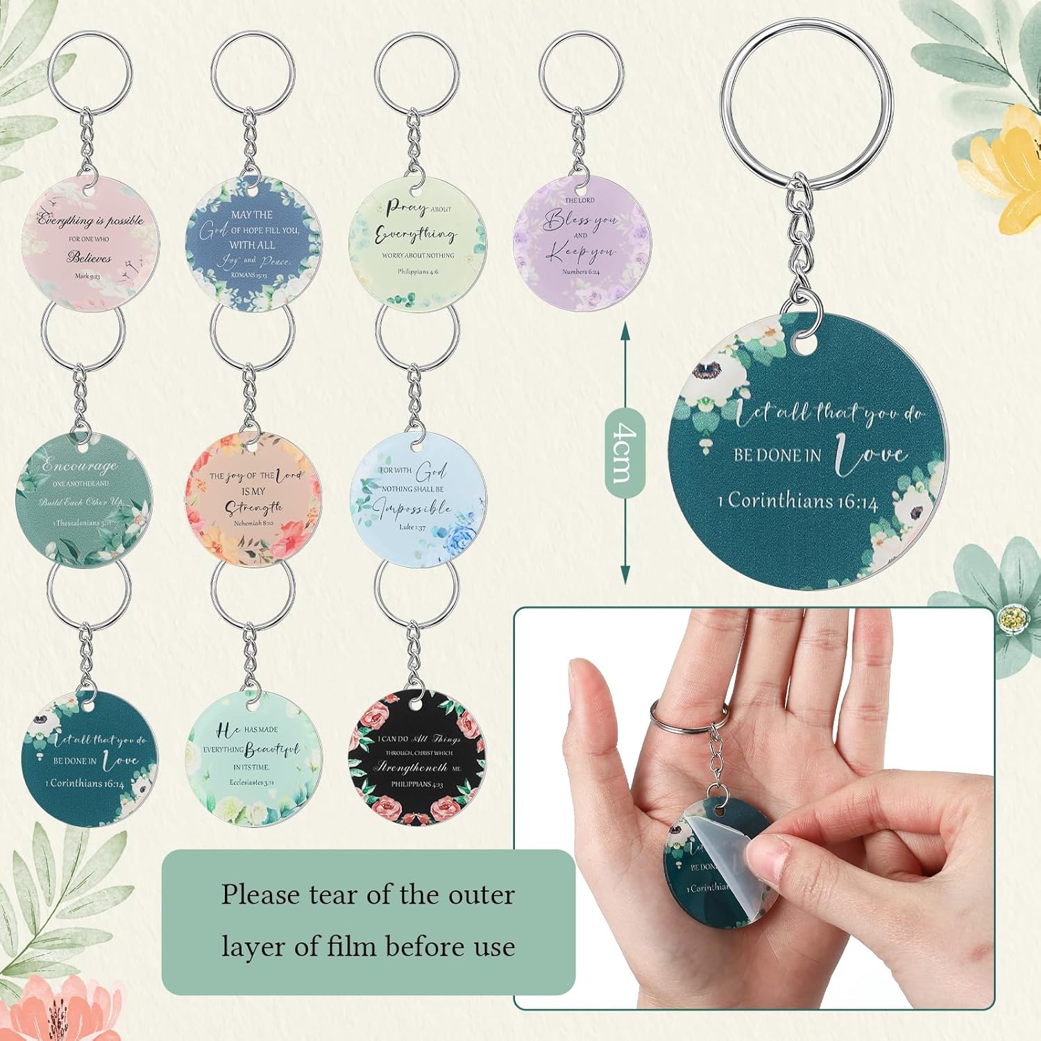 60 Pcs Church Gifts for Women Bulk Religious Makeup Bags Inspirational Scripture Keychains Bible Verse Bracelets Christian Favors Gifts for Women Mother