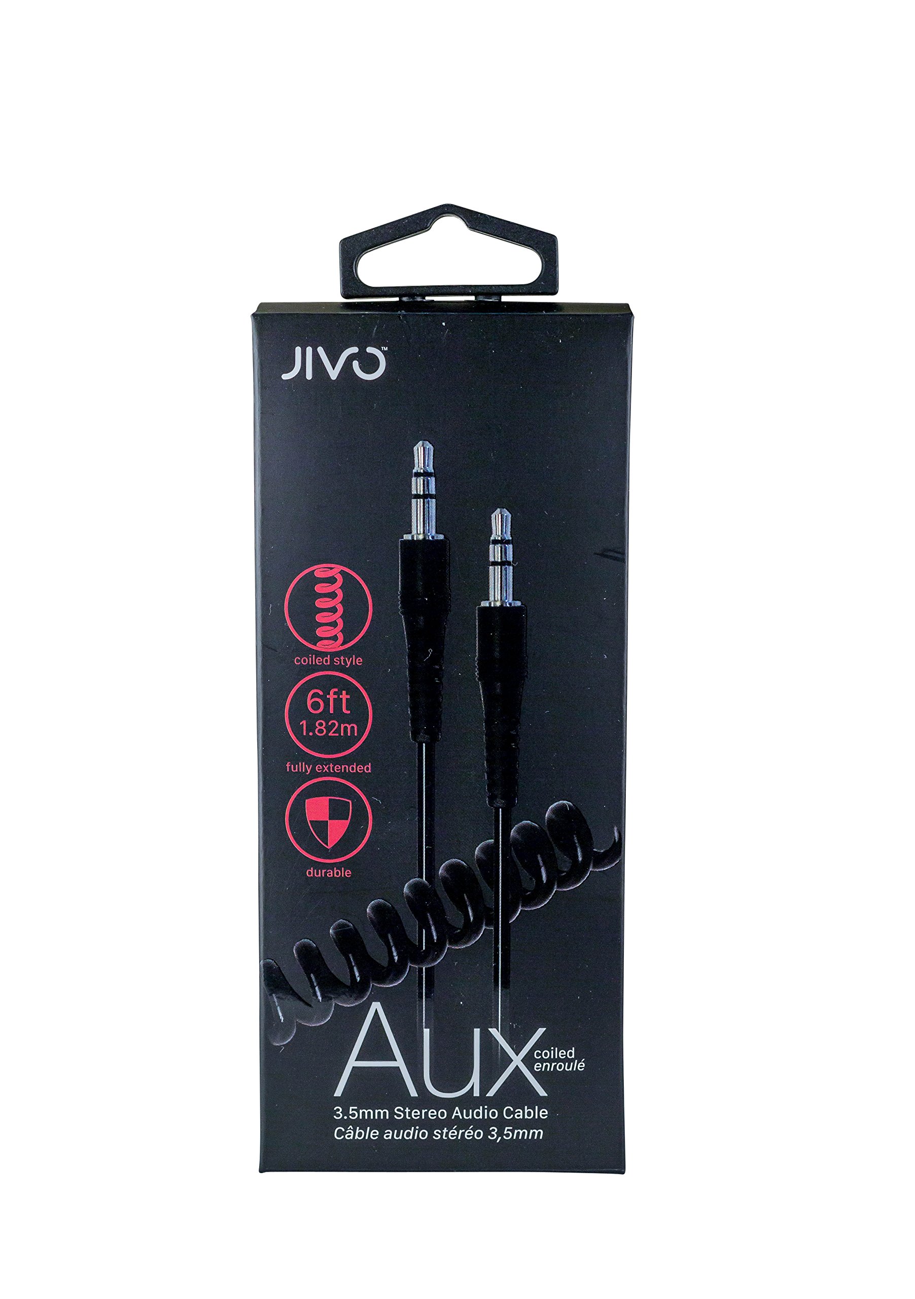 Jivo Coiled cable-extending to 6ft, black, 3.5 mm - Image 2