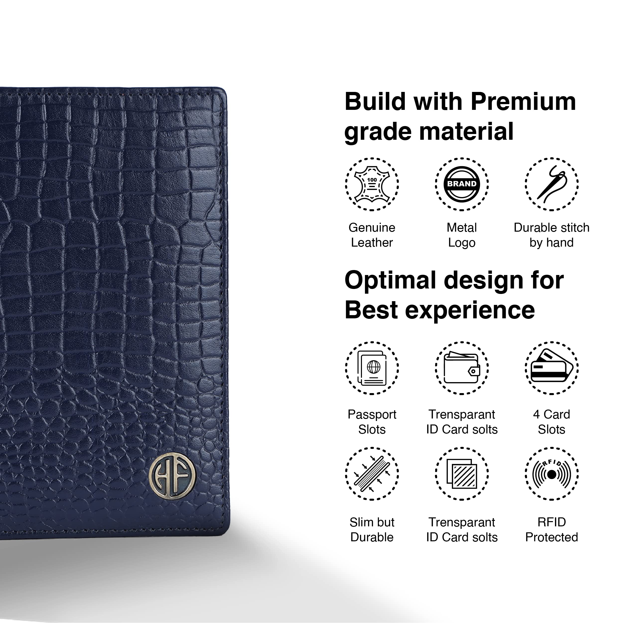 HAMMONDS FLYCATCHER Skórzany uchwyt na paszport unisex, 5 sztuk – wielokolorowe, Minimalistyczny