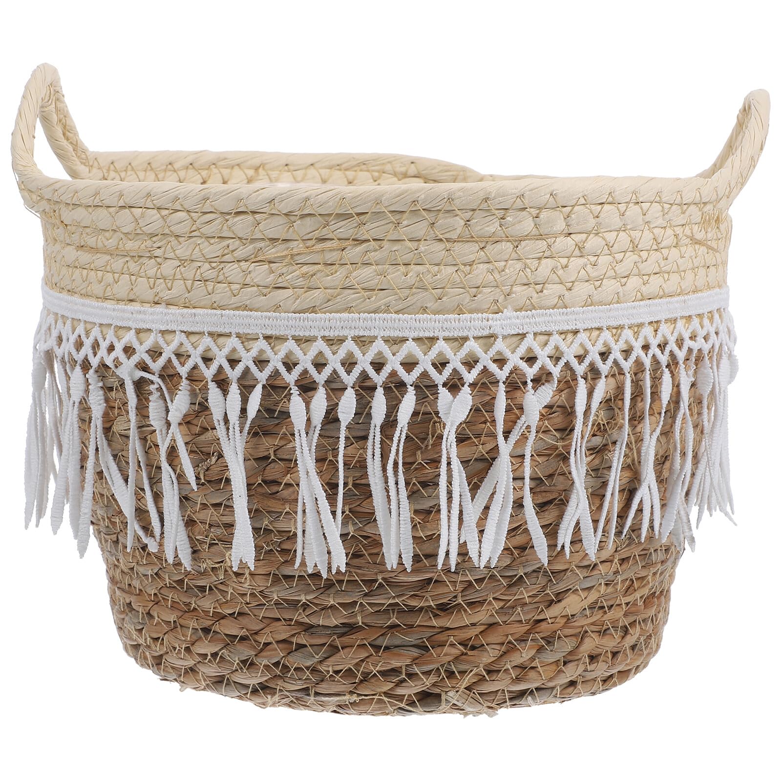 Panier tressé pour plantes de bureau et maison style naturel