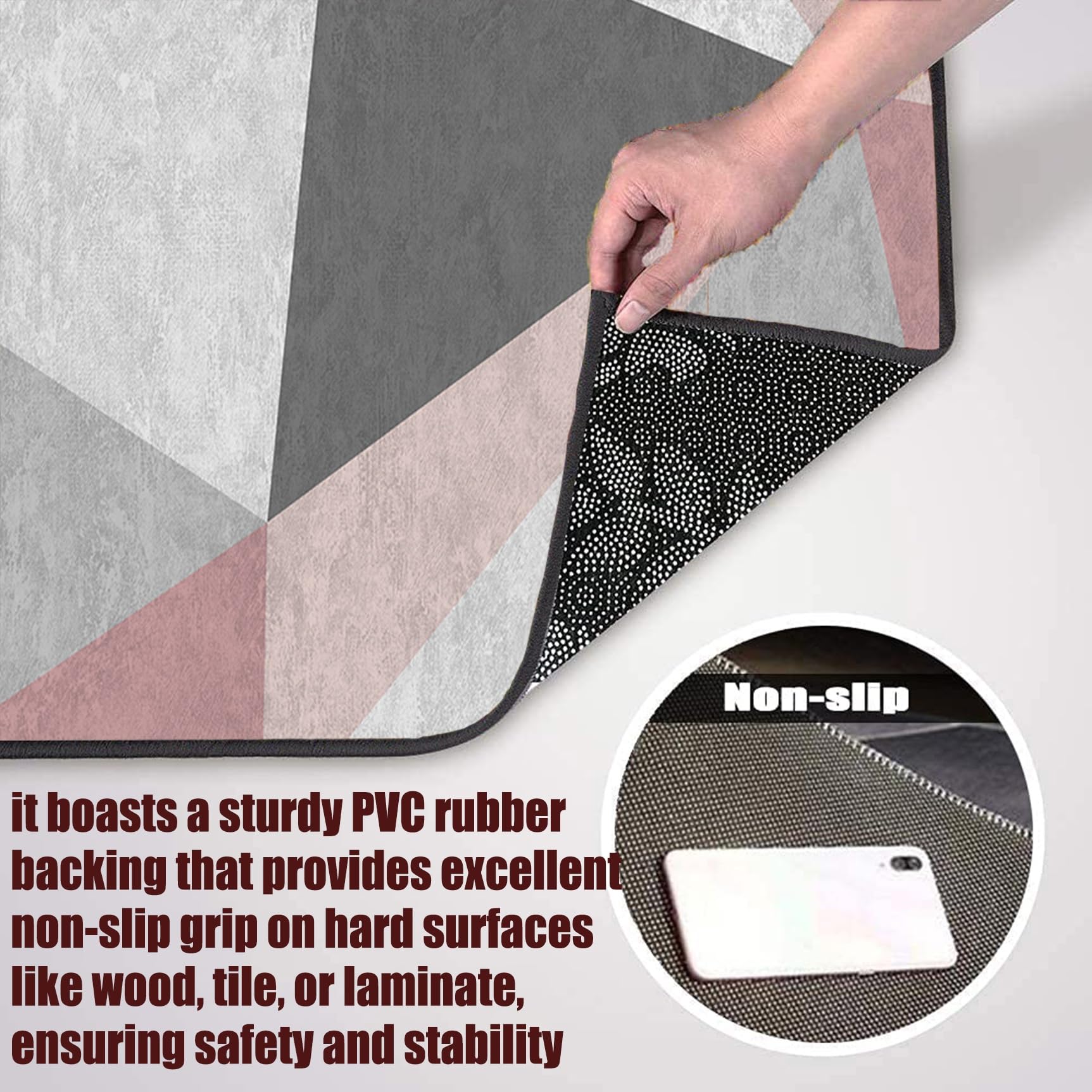 Tappeto Cucina Passatoia 80 x 135 cm Antiscivolo, Idrorepellente, Facile da Pulire, Resistente, Lavabile Tappeto Runner per Corridoio per Cucina, Camera da Letto, Soggiorno, B