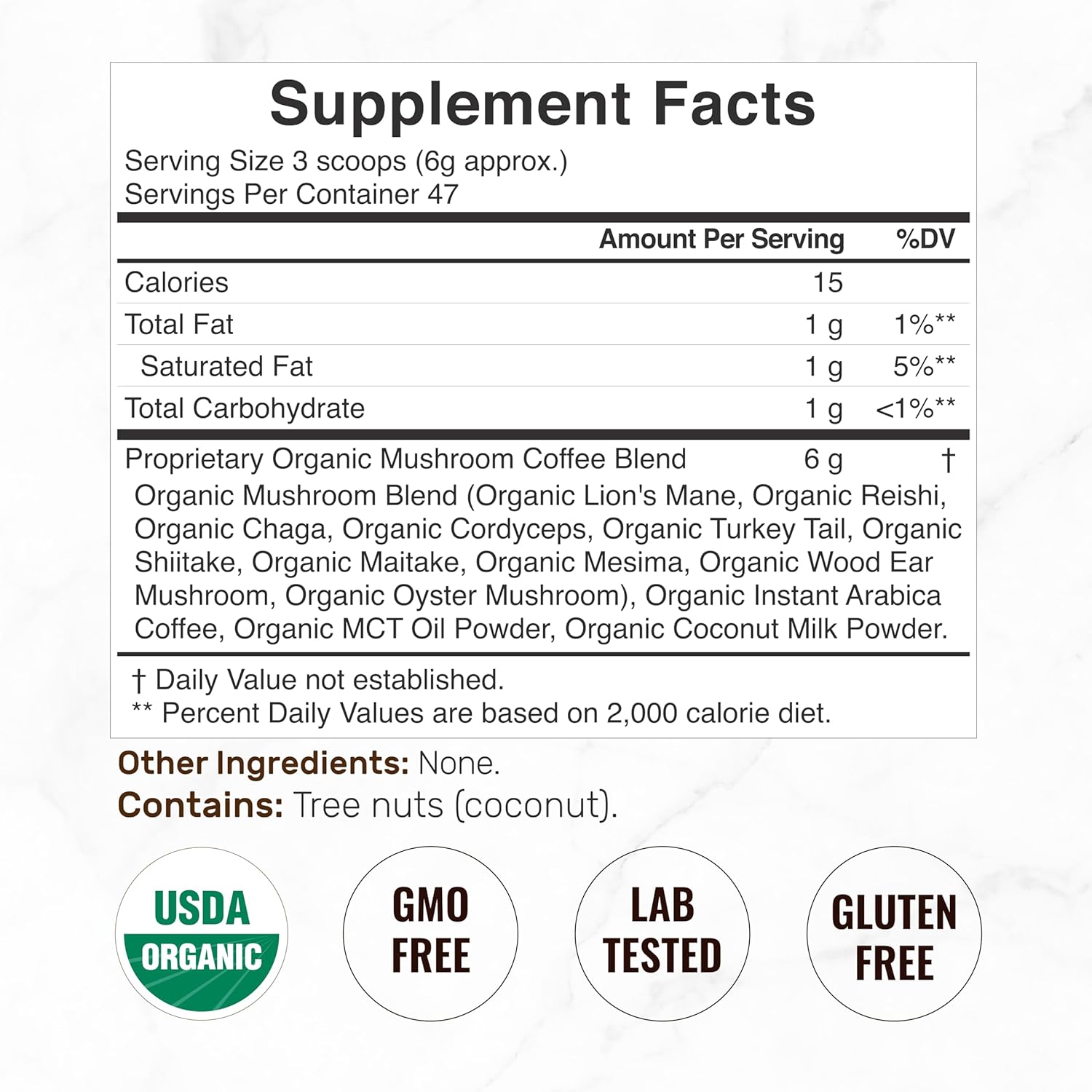 81Nkc1u6+EL._SL1500_ Organic Mushroom Coffee, 10oz – 10 Adaptogenic Mushrooms with Arabica Coffee + MCT Oil for Smooth Flavor – Turkey Tail, Lions Mane, Cordyceps, Chaga, Reishi – Immune, Energy,& Brain Support Supplement