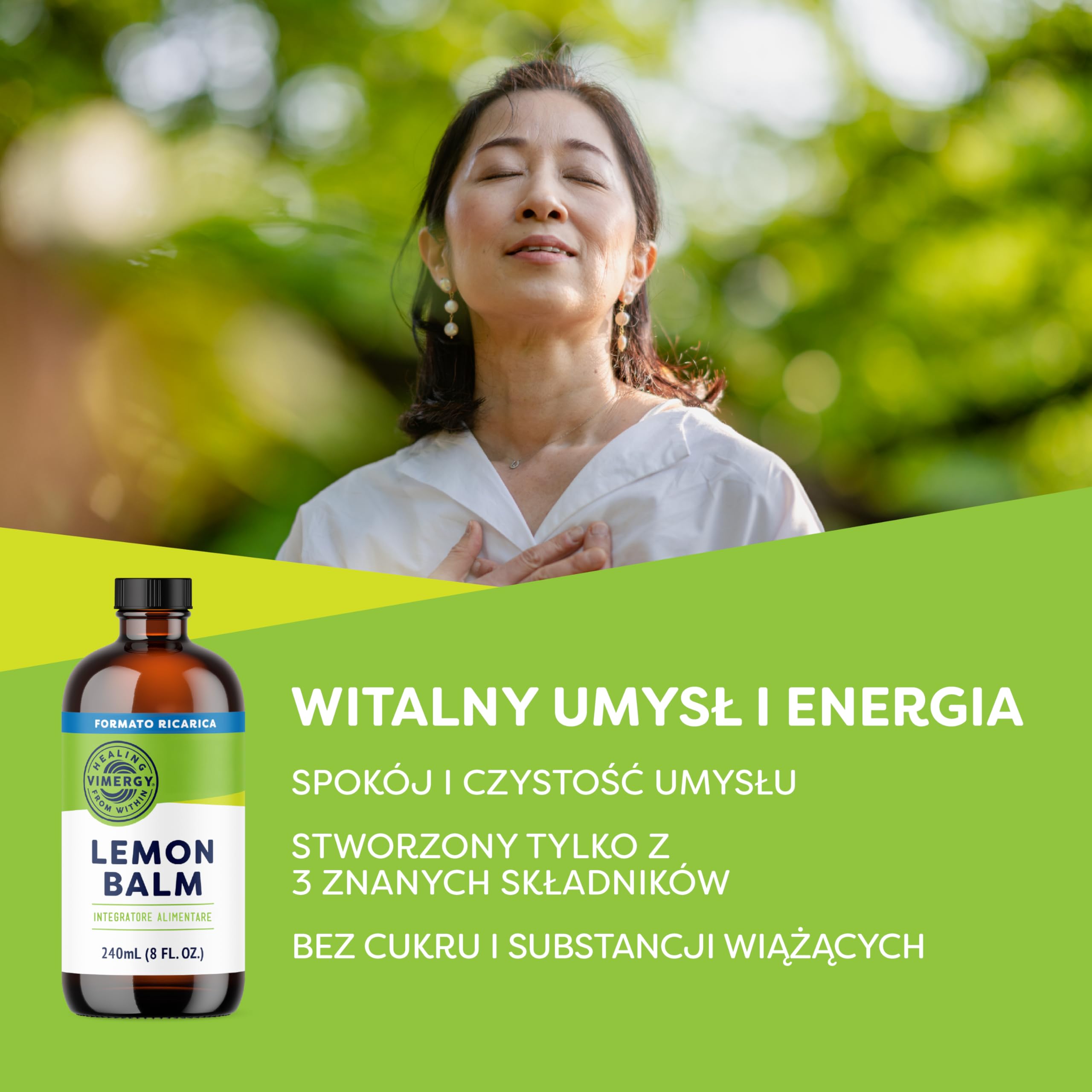 Vimergy Melisa Lekarska – Ekstrakt z Melisy – Płynny Suplement z Melisy na Bazie Gliceryny – Suplement Wegański – Bez Cukru i Substancji Wiążących – Bez GMO i Bezglutenowy (240 ml)