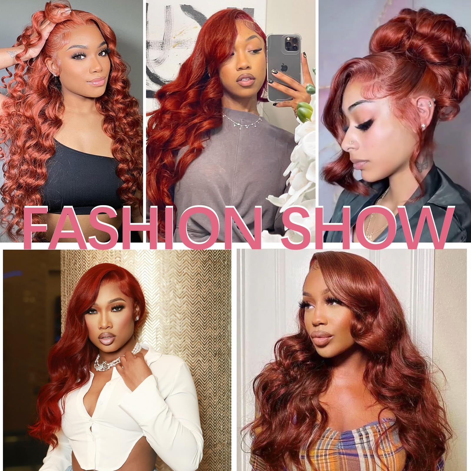 Beautiful Red Beauti Wig 33 inches long Reddish Brown #33 Body Wave 6x5 13x4 HD Lace Front Wig 180  main image 2