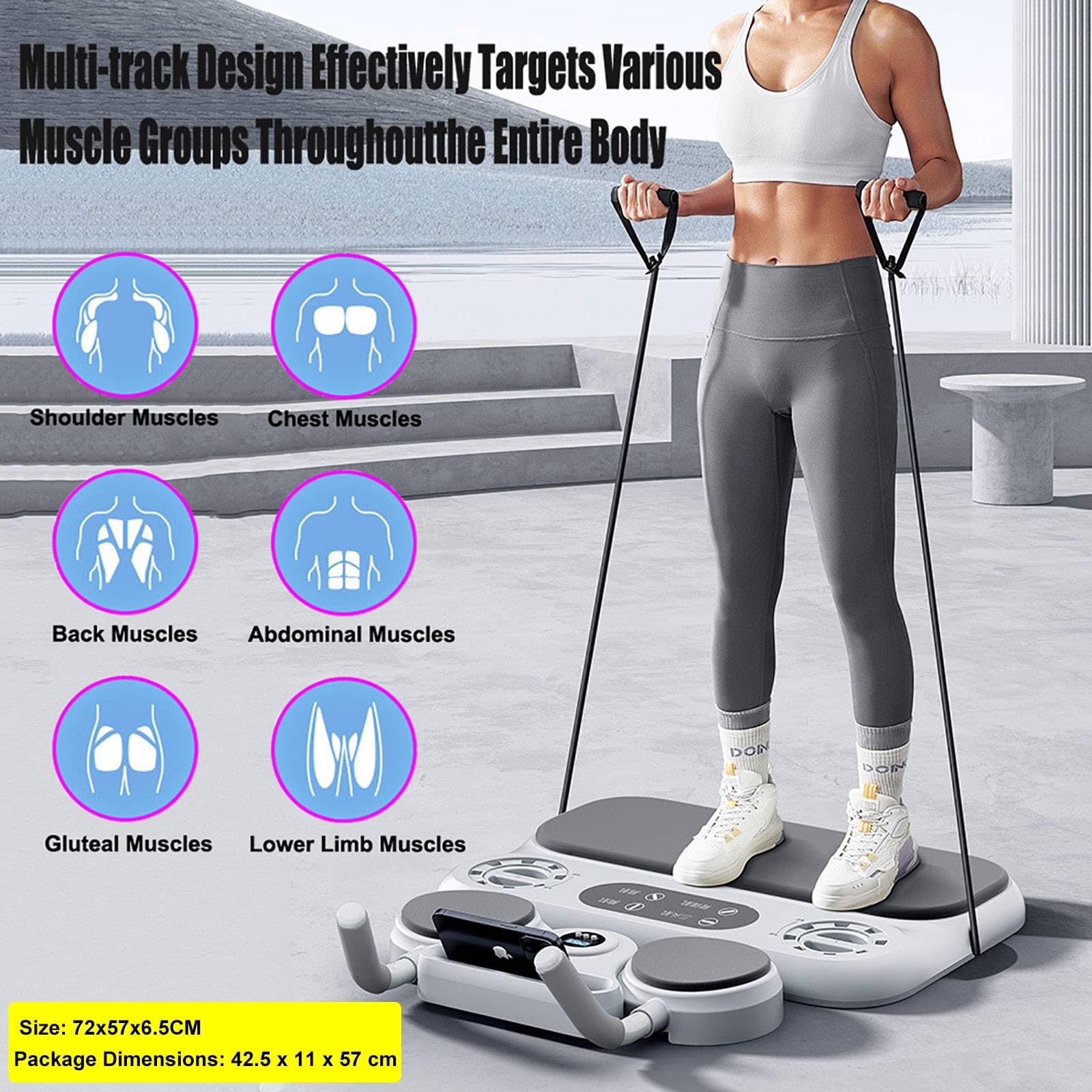 Pilates Reformer, Máquina De Pilates Multifuncional 6 En 1 con Entrenador De Planchas, Rueda Abdominal De Rebote, Bandas De Resistencia Y Tabla De Flexiones — para Casa, Gimnasio Y Viajes