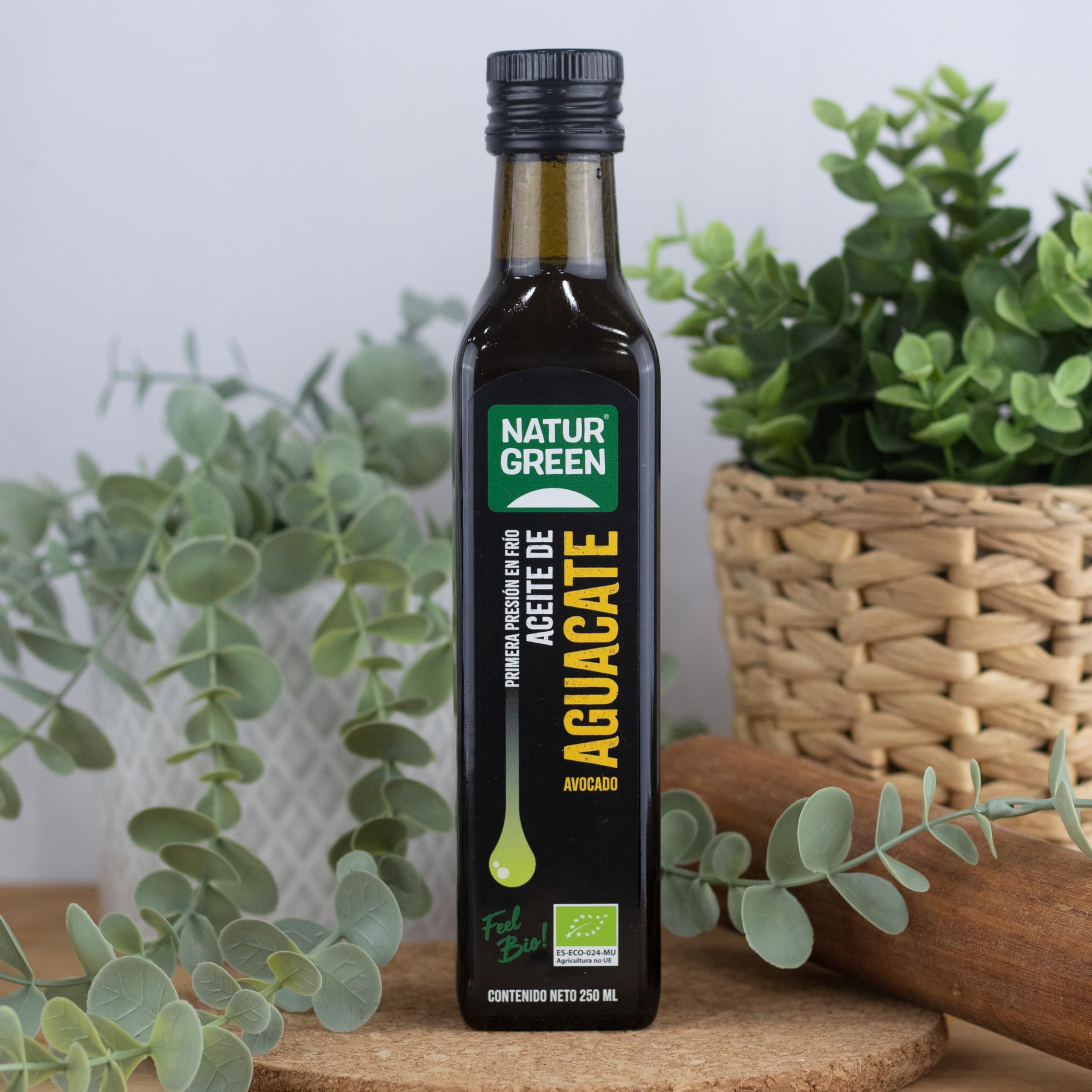 NaturGreen Aceite de Aguacate Bio 250 ml, Primera Presión en Frío, Rico en Ácidos Grasos Saludables