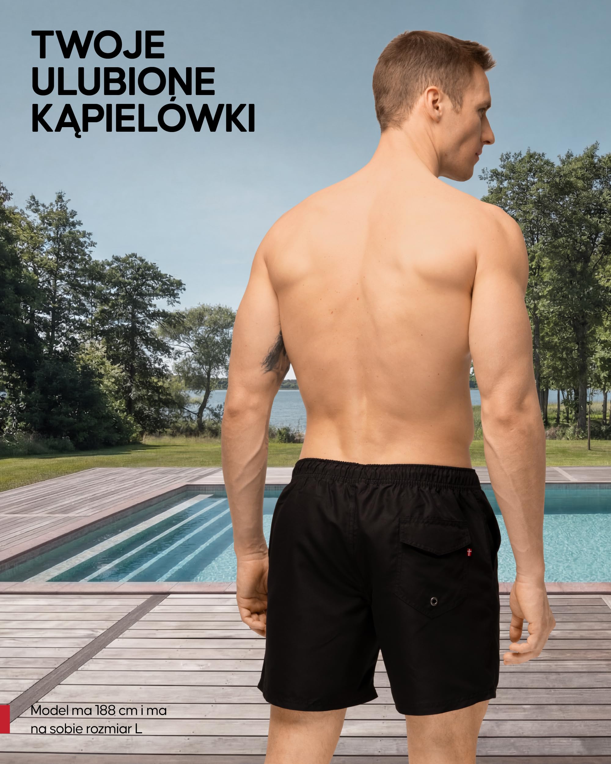 DANISH ENDURANCE Męskie Szorty Kąpielowe, Szybkoschnące, Lekkie Spodenki do Pływania z Siatkową Podszewką