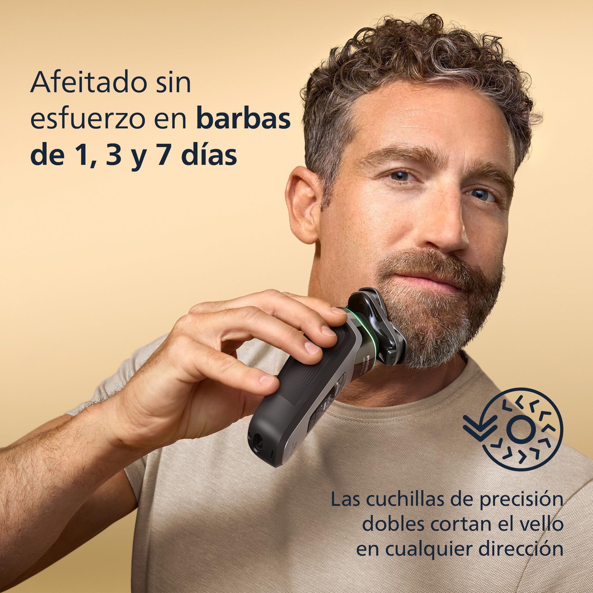 Philips i9000 Prestige, Afeitadora Eléctrica Hombre, Máquina de Afeitar Barba en Seco y Mojado, Tecnología SkinIQ, Base de Carga, Recargable, Estuche, Centro de limpieza, Recortador, XP9204/33