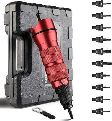 Adaptador de pistola remachadora eléctrica de taladro inalámbrico, kit de adaptador de taladro de tuerca de remache que incluye M3 M4 M5 M6 M8 M10
