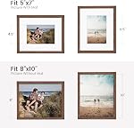 8 x 10 Cadre photo, 8x10 Frame Matted à 5x7, Cadre en bois rustique 8 par 10 avec verre véritable trempé pour mur & Affichage de table, 8x 10 Cadre photo pour le décor mural de la maison- Walnut,1 PC