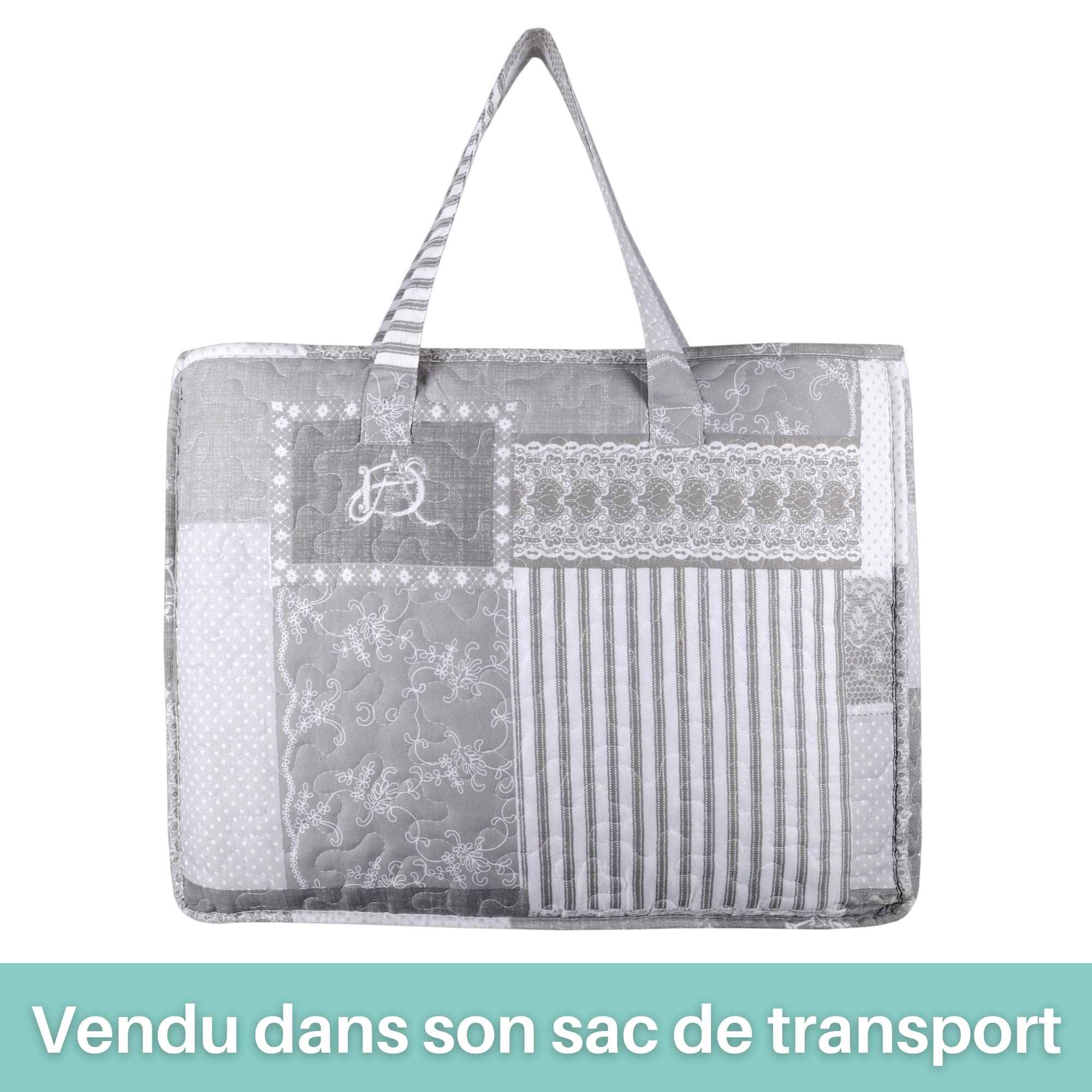 Stof - Arkansas Boutis avec 2 Taies Polyester Gris 220 x 240 cm P47118001, champêtre, Montagne