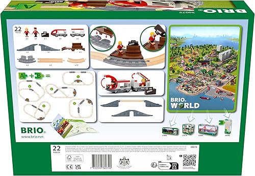 Miniatura 2 de BRIO World - 36079 Starter Travel Train Set  Juego de tren de juguete de madera de 22 piezas para niños a partir de 3 años