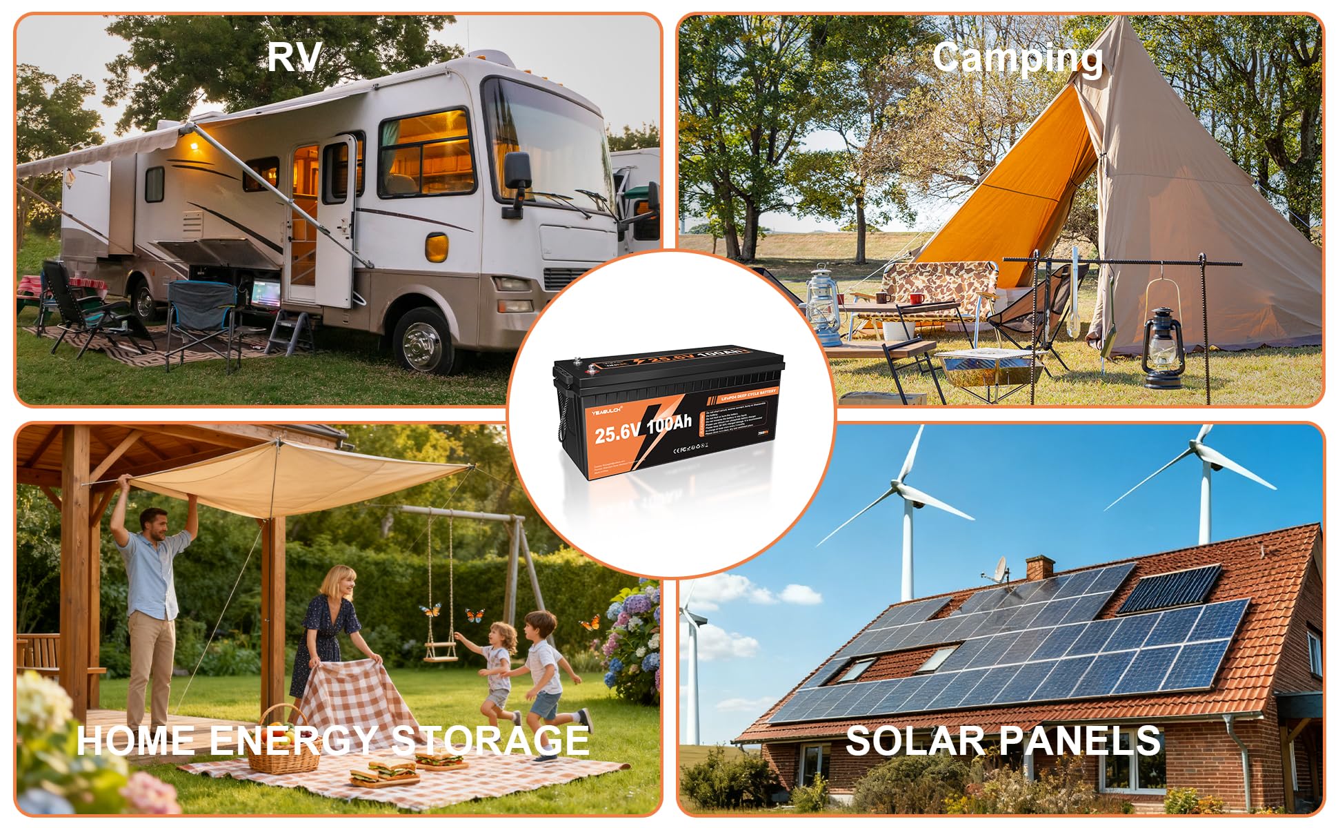 2 Unità Batteria Litio LiFePO4 24V 100Ah, 2560Wh, 4000-15000 Cicli, con BMS 100A, Batterie Lithium per Sistemi Solari Camper Accumulo Domestico Applicazioni Off-Grid e Sistemi di Accumulo Energetico