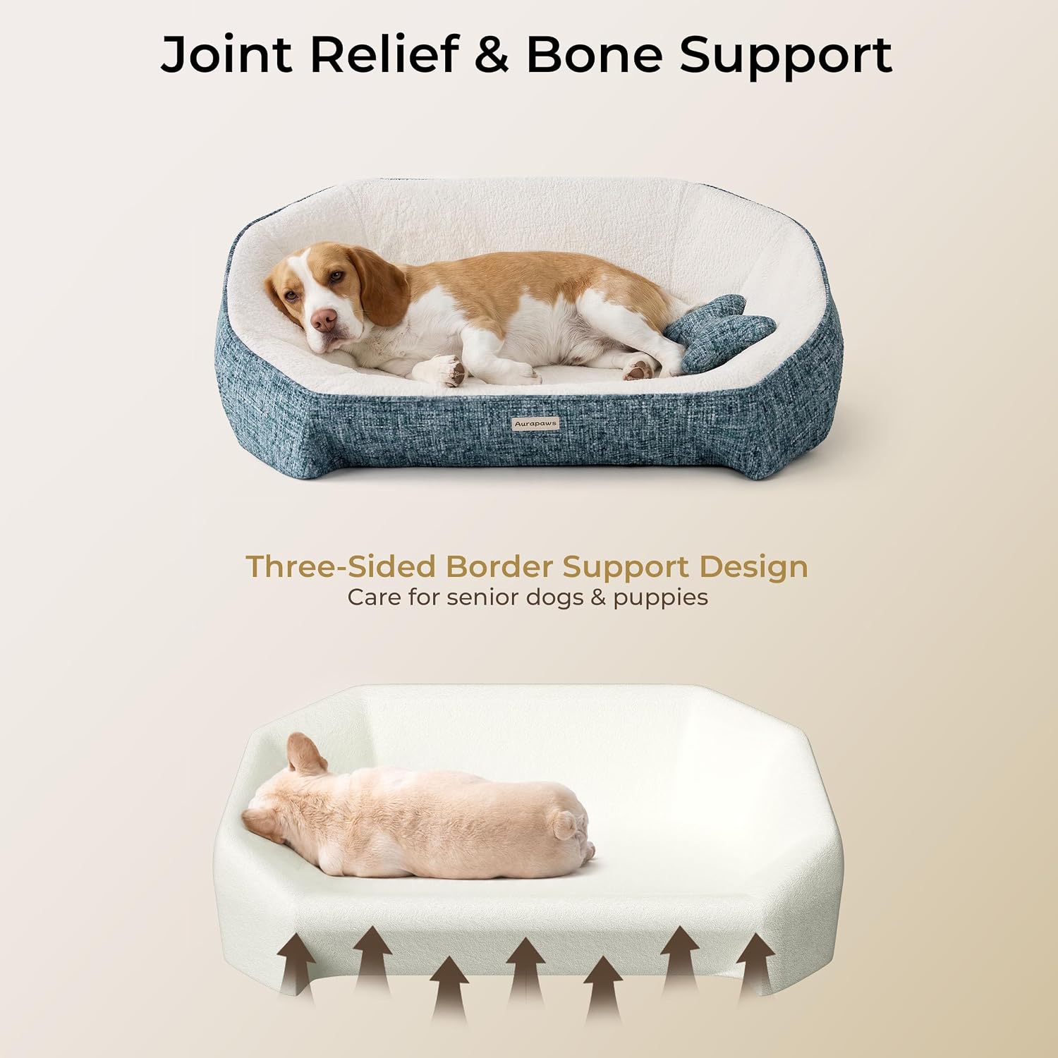 Orthopedic Dog Bed Medium Size with 3 Washable Covers and Memory Foam — view 4