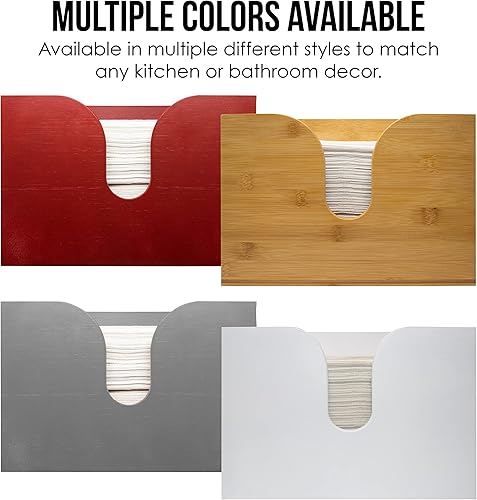 Miniatura 7 de Dispensador de toallas de papel de bambú, soporte para toallas de papel para montaje en pared y encimera para decoración de cocina y baño. Capacidad