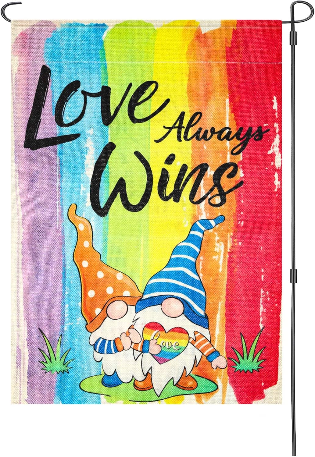 Rainbow Gnome Yard Flag Pride Garden Flag Rainbow Garden Flag Double Sided Flag for