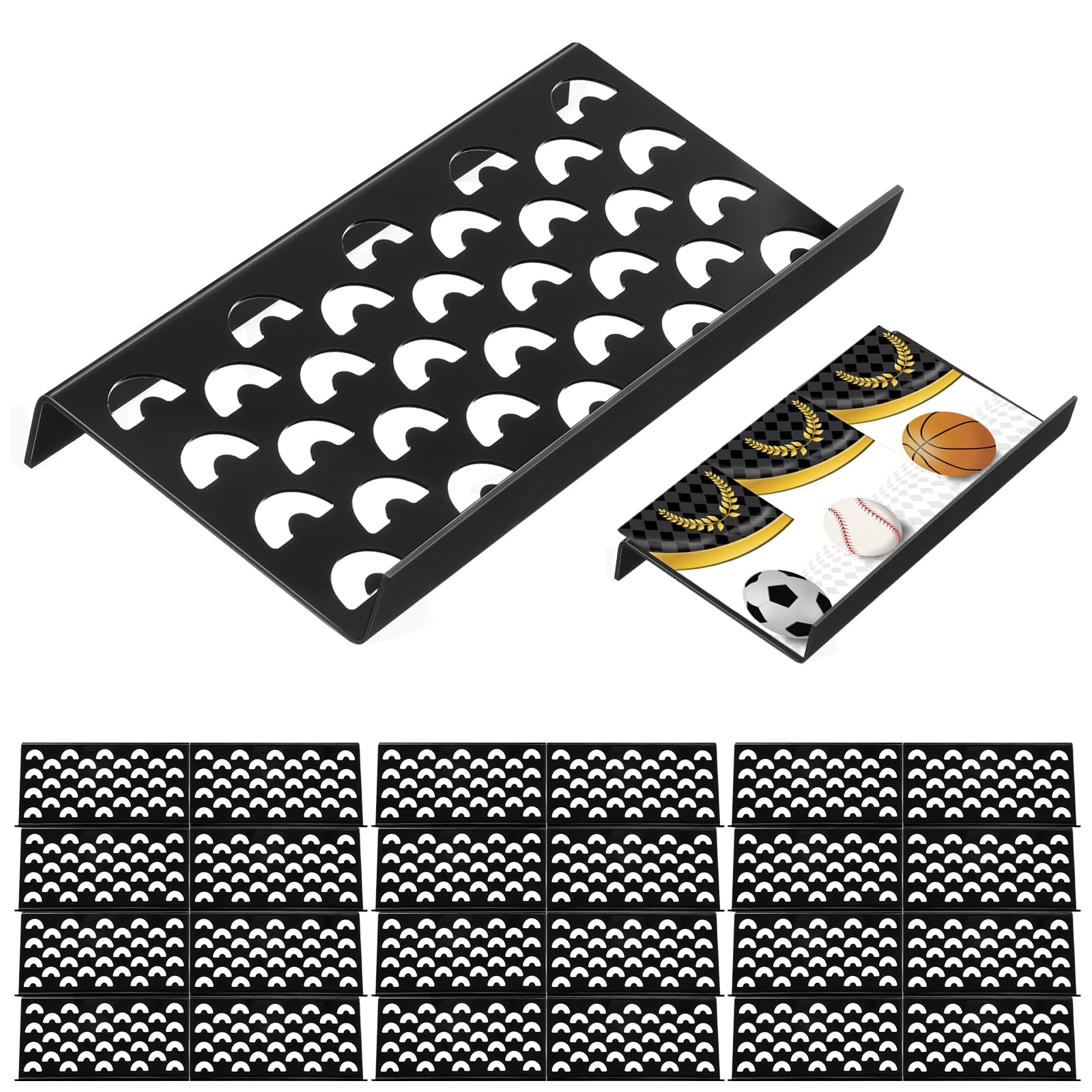 Yalikop 24 Pcs Trading Card Risers for Display Case, Semicircle