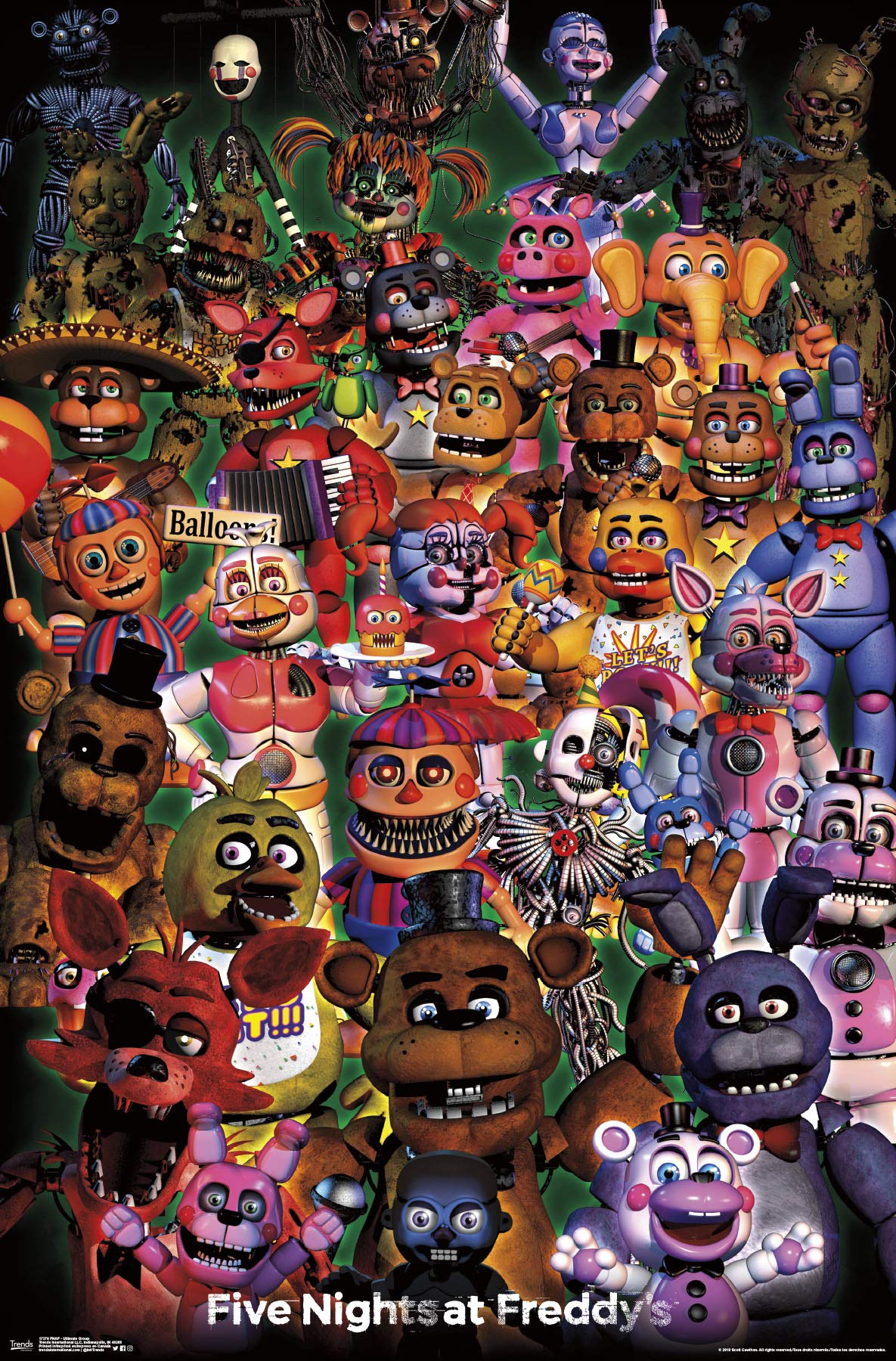 Tainsi Five Nights At Freddy's Ultimate Group Poster - Matte poster Frameless Gift 16 x 25 inch(40cm x 63cm)-LS-027