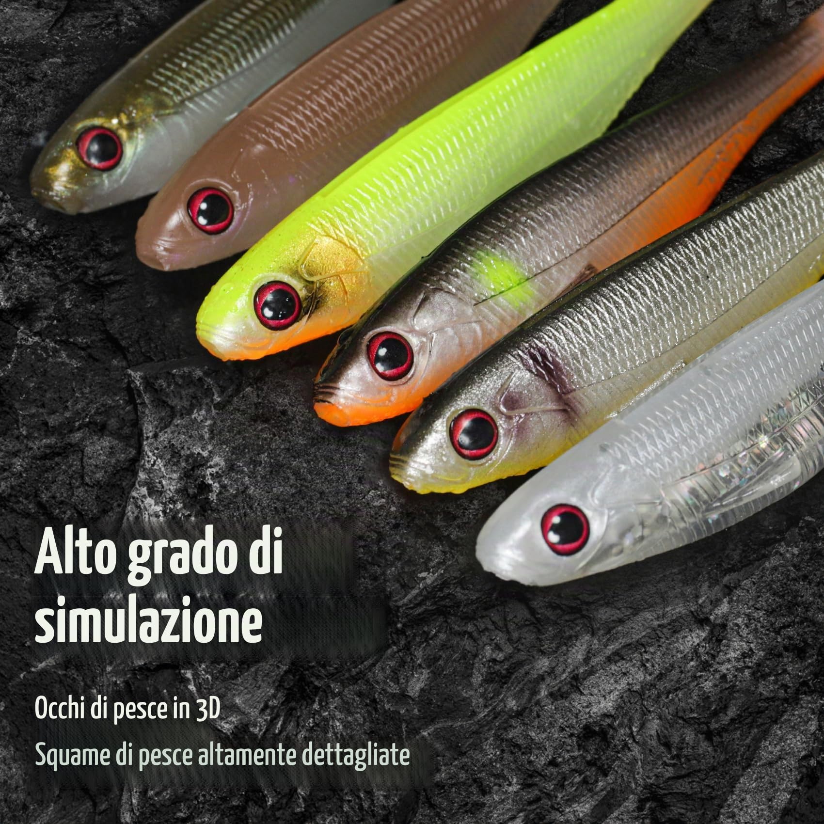 TRUSCEND Esche Da Pesca Per Bass Trota Crappie Versatile Paddle Tail Swimbaits Superb Esche Da Pesca In Plastica Morbida Freshwater Saltwater Bass Walleye Esca Da Pesca Regali Per Gli Uomini