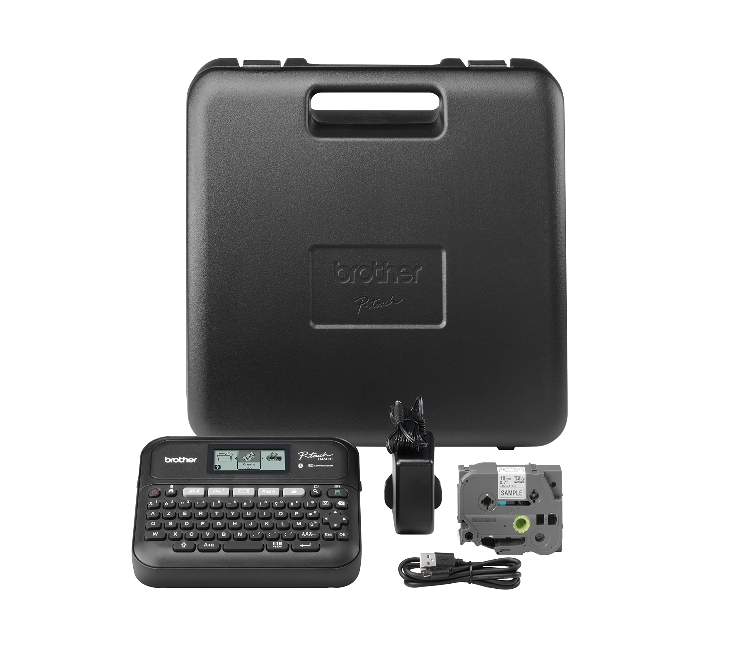Brother P-Touch PT-D460BTVP | Etichettatrice desktop professionale | Bluetooth | 18mm | Con valigetta di trasporto e adattatore di alimentazione