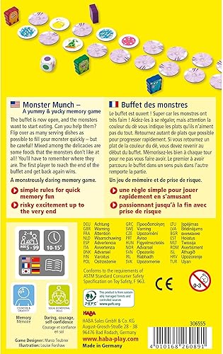 Miniatura 4 de HABA Monster Munch - Un juego de memoria delicioso y asqueroso para mayores de 5 años