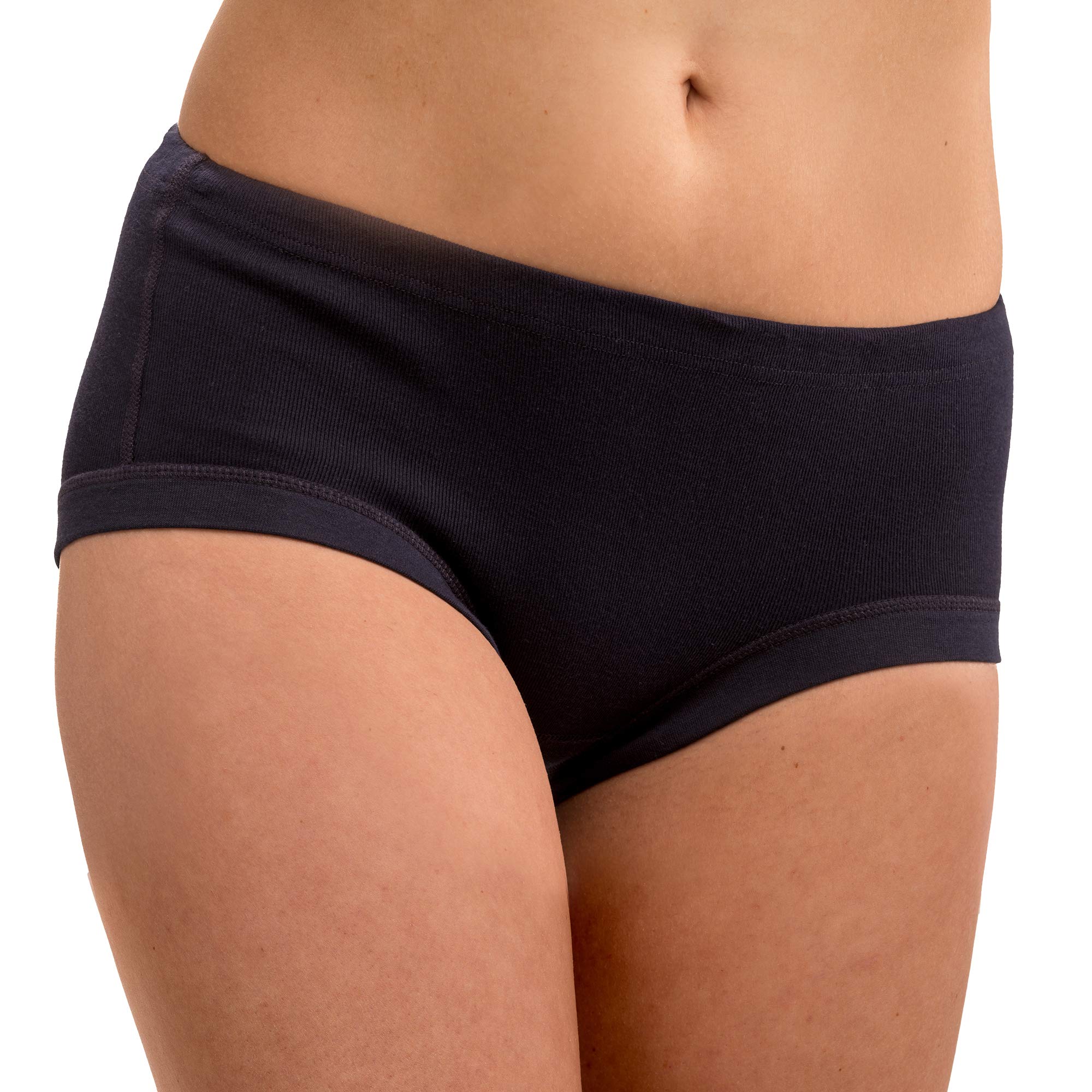 HERMKO 3er Pack Damen Taillenslip aus 100% Bio-Baumwolle mit Tunnelzug und elastischem Beinabschluss 9114001