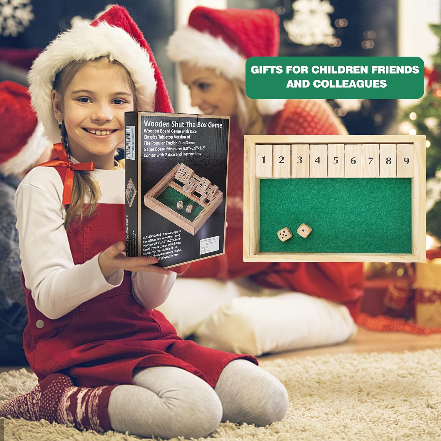 Shut the Box Game -Winsports Dice Game 2 Player,Board Game,Classics Tabletop Version,Popular Pub Game,Math,Travel for Kids #9 - Image 5