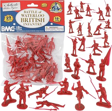 BMC CTS Battle of Waterloo British Infantry - 29pc Red Napoleonic War Figure Set