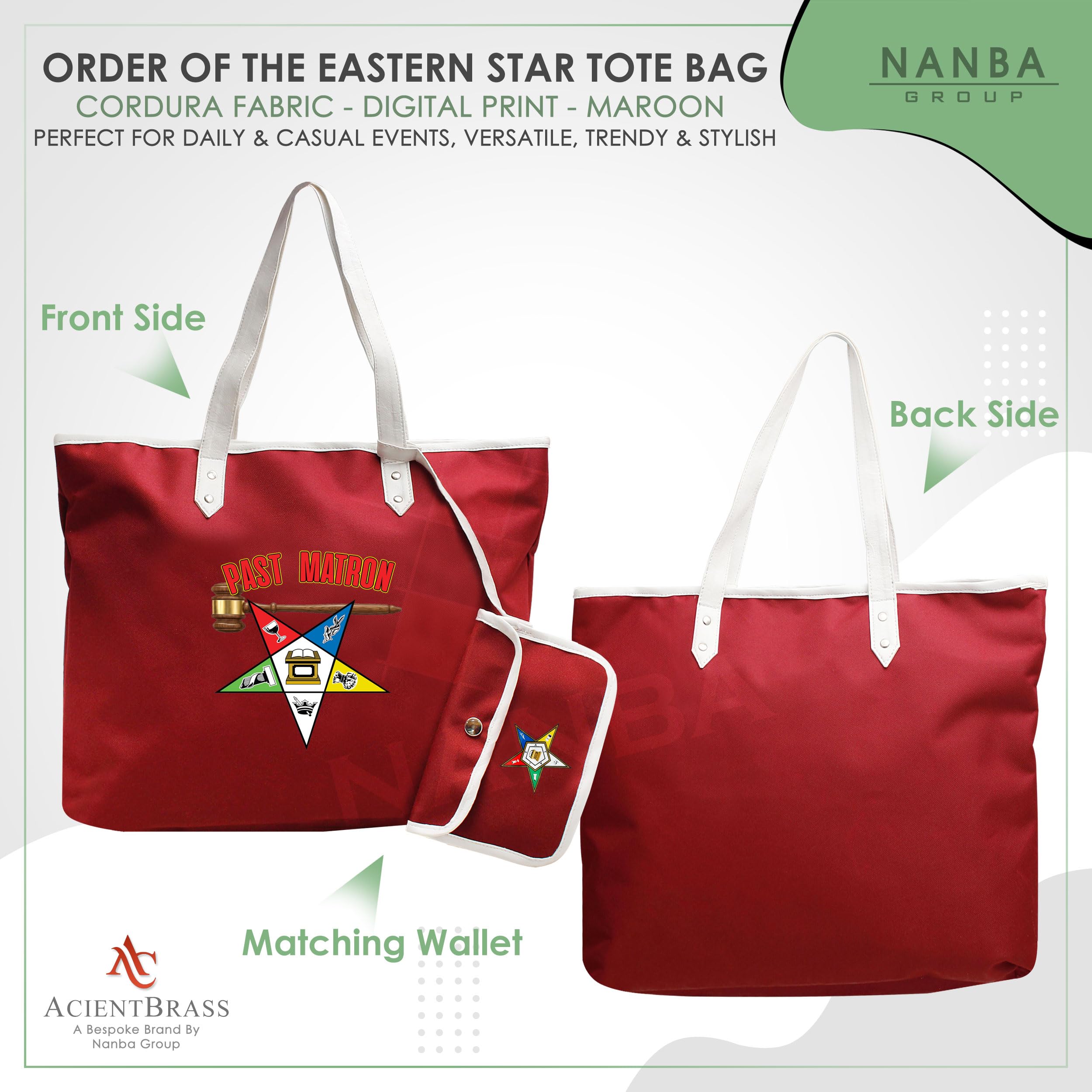 Order of the Eastern Star Past Matron Tote Bag - OES Cordura Bag