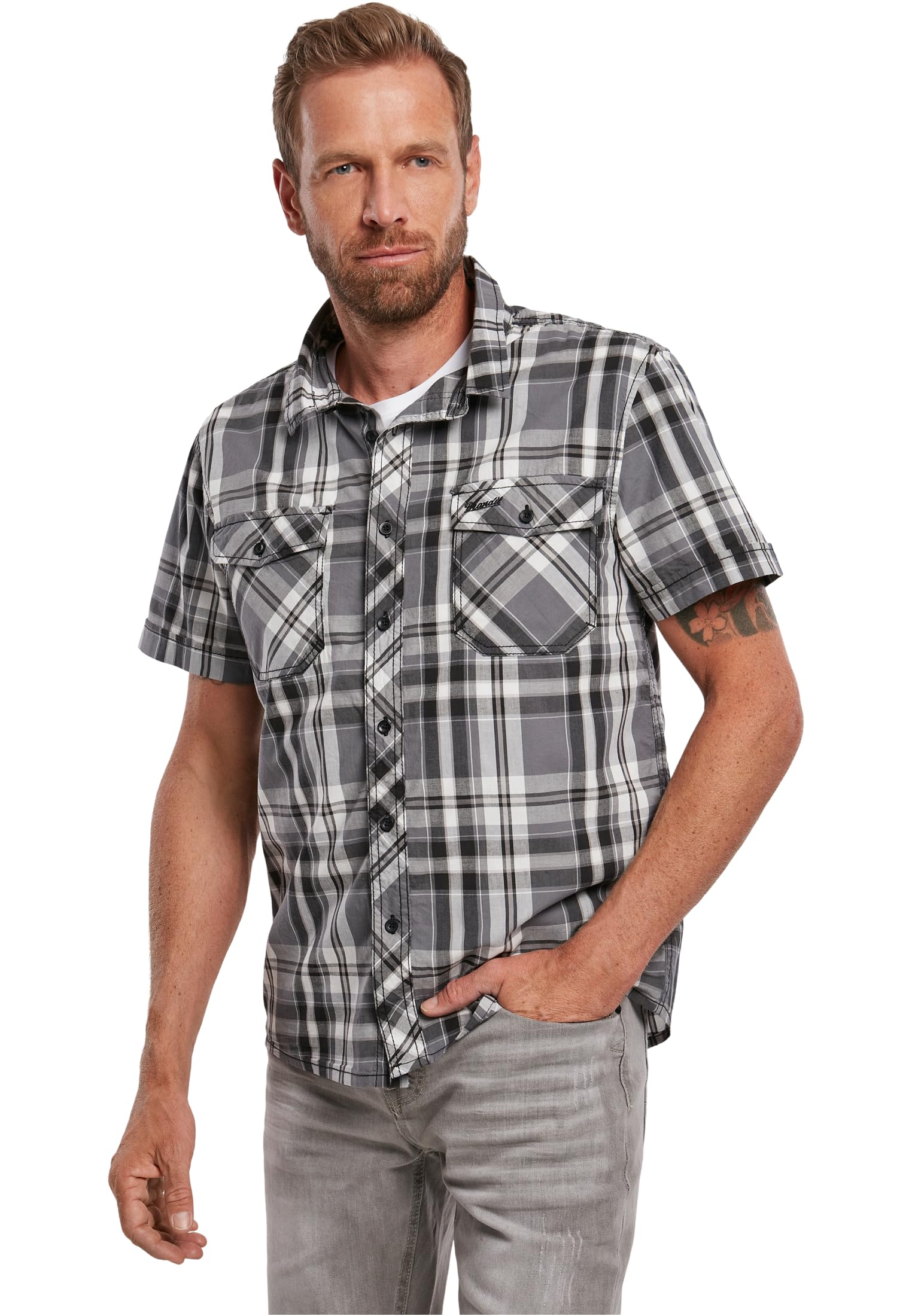 Brandit Roadstar Shirt Black / Anthracite Size Xxxx Large from B&Q