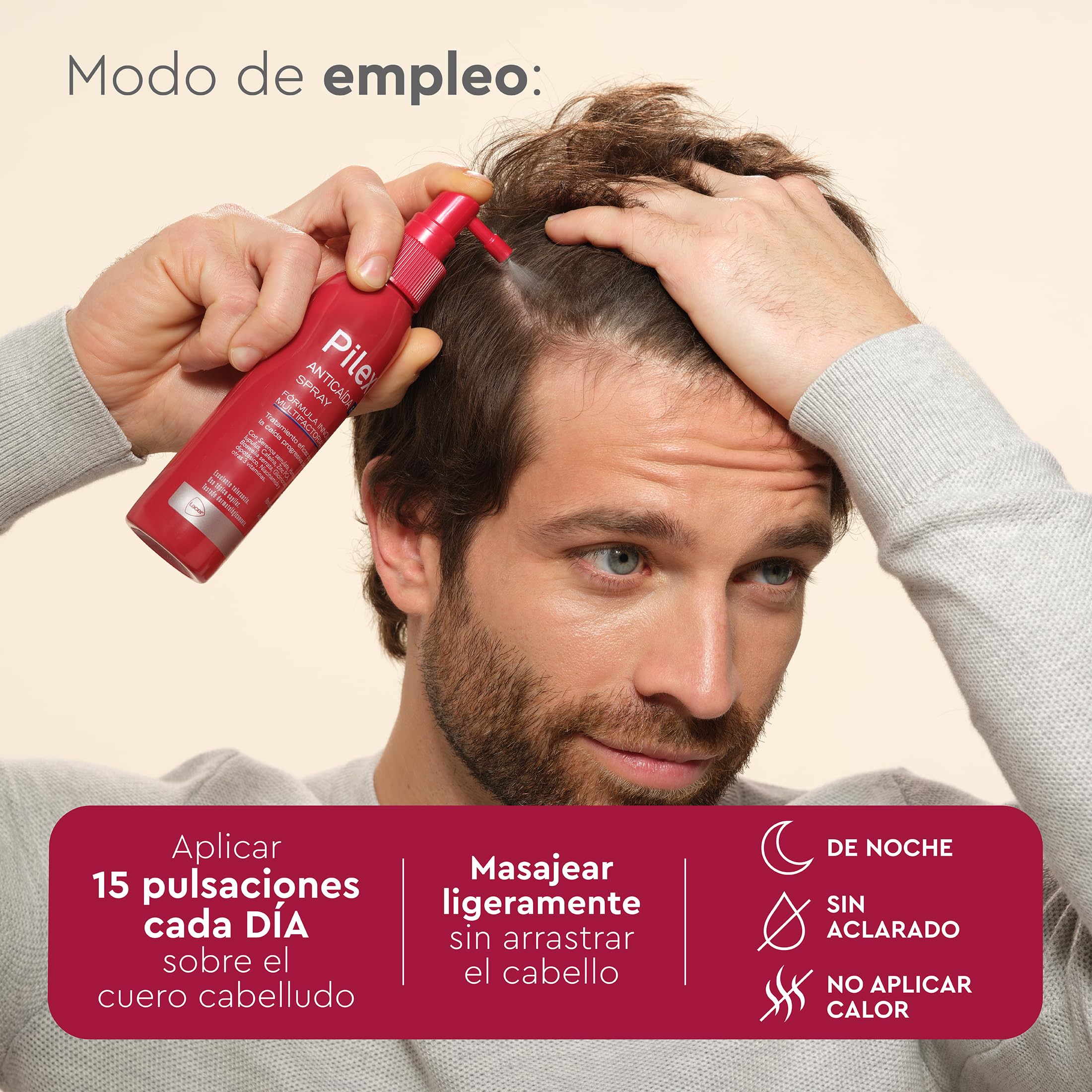 PILEXIL FORTE MAX - Spray Anticaída 120 ml, Tratamiento Uso Tópico para Caída Progresiva del Cabello - Con 4 Complejos, 5 Alfa, Nutricional, Antioxidante y Revitalizante - Para Hombres y Mujeres