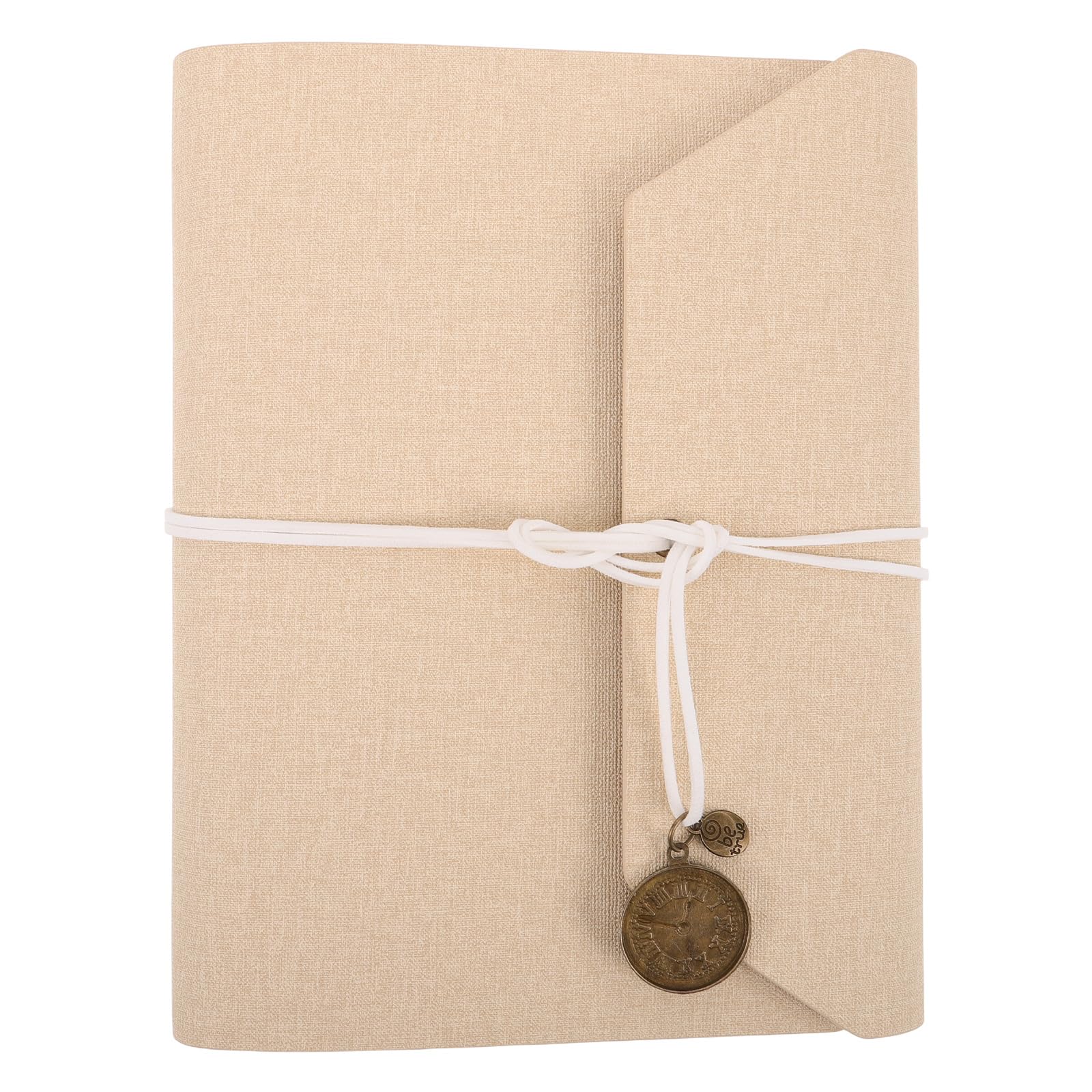 Genérico álbum de Fotos Scrapbook Beige DIY con páginas Autoadhesivas, Carpeta de Hojas Sueltas para Couples Libro Recuerdos, Wedding y Graduation Organizador Fotos, Diario Recuerdos Viaje