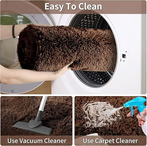 Miniatura 6 de Merelax - Moderno tapete peludo grande de interior, para dormitorio, sala de estar, habitación infantil, dormitorio estudiantil, decorativo,