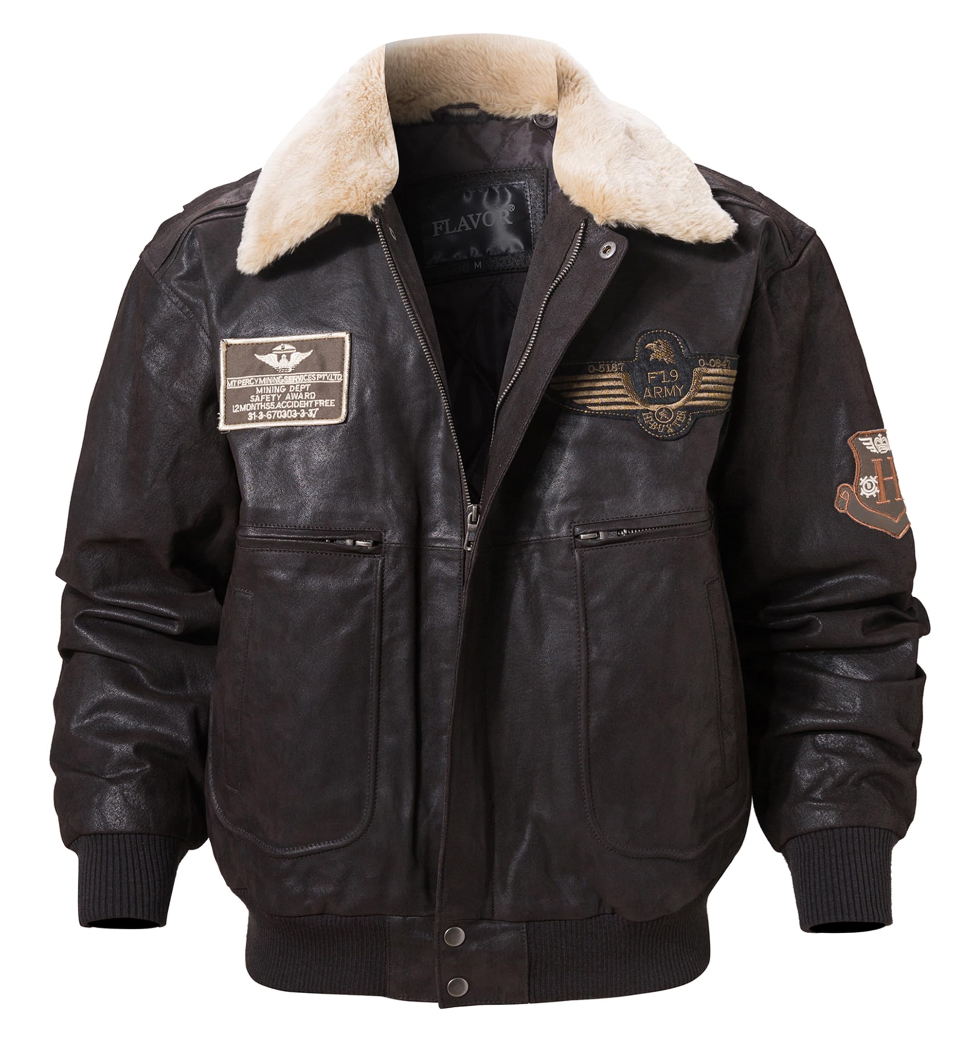 FLAVOR Echtes Lederjacke Herren Luftwaffe Bomber
