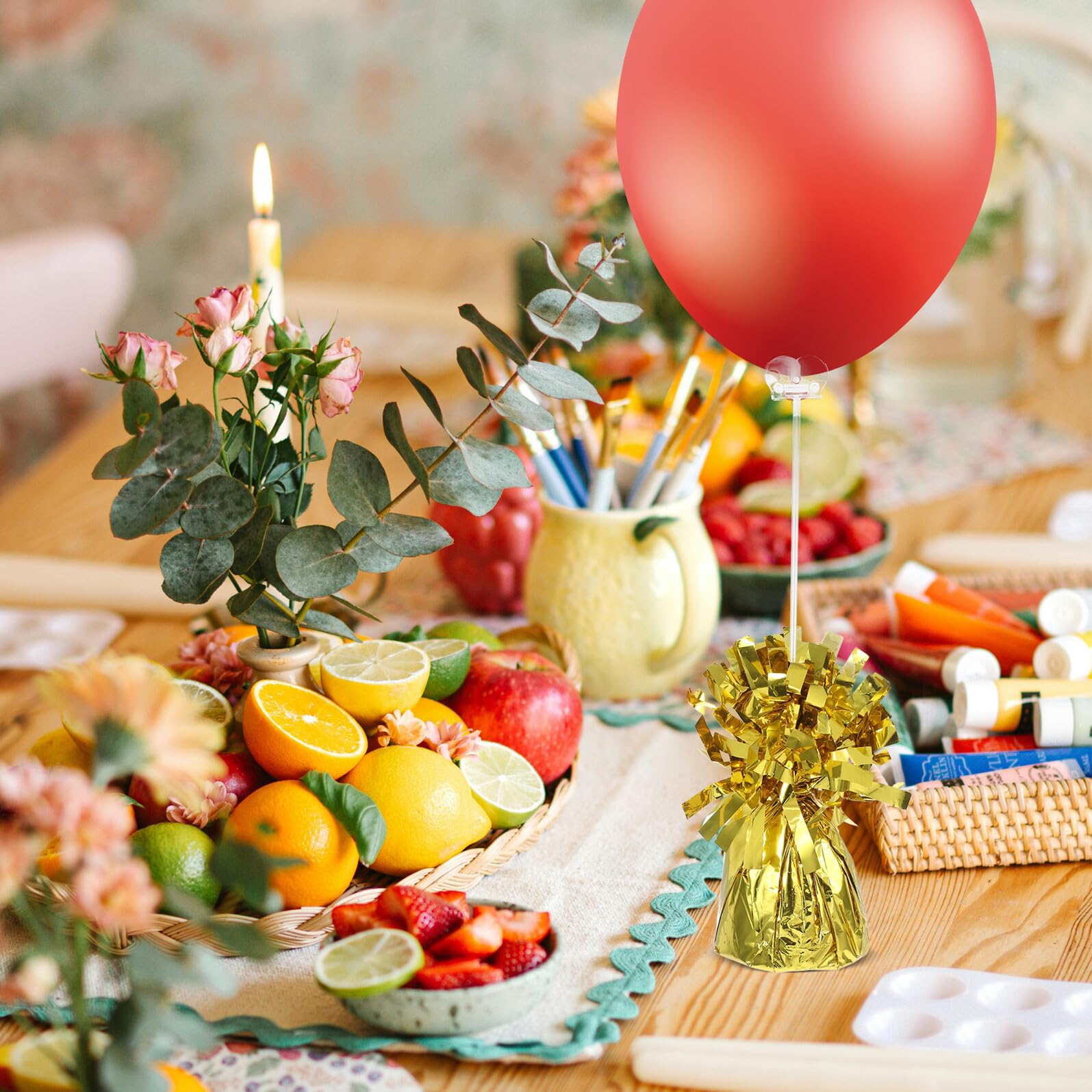 6 Stück Teiliges Ballongewichte aus Stabilem Metallfolie material Farbenfrohe Beschwerer für Helium Luftballons Geeignet für Hochzeit Geburtstag Babyparty und Festliche